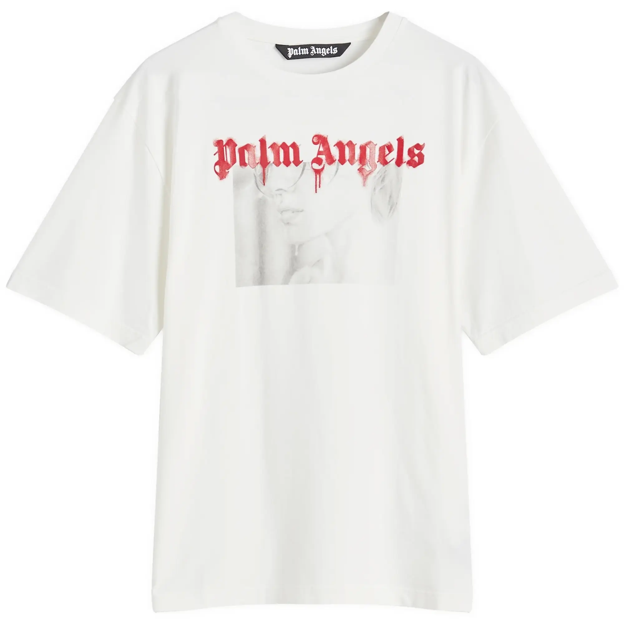 Palm Angels Men's Portrait Pencil T-Shirt White