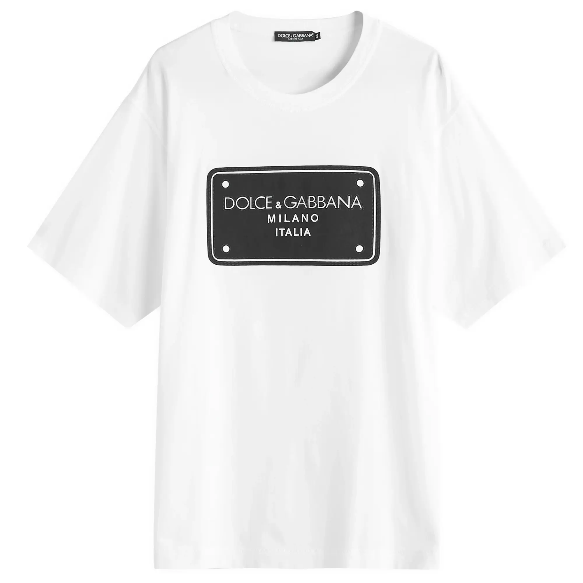 Dolce & Gabbana Men's Embroidered Badge Print T-Shirt White