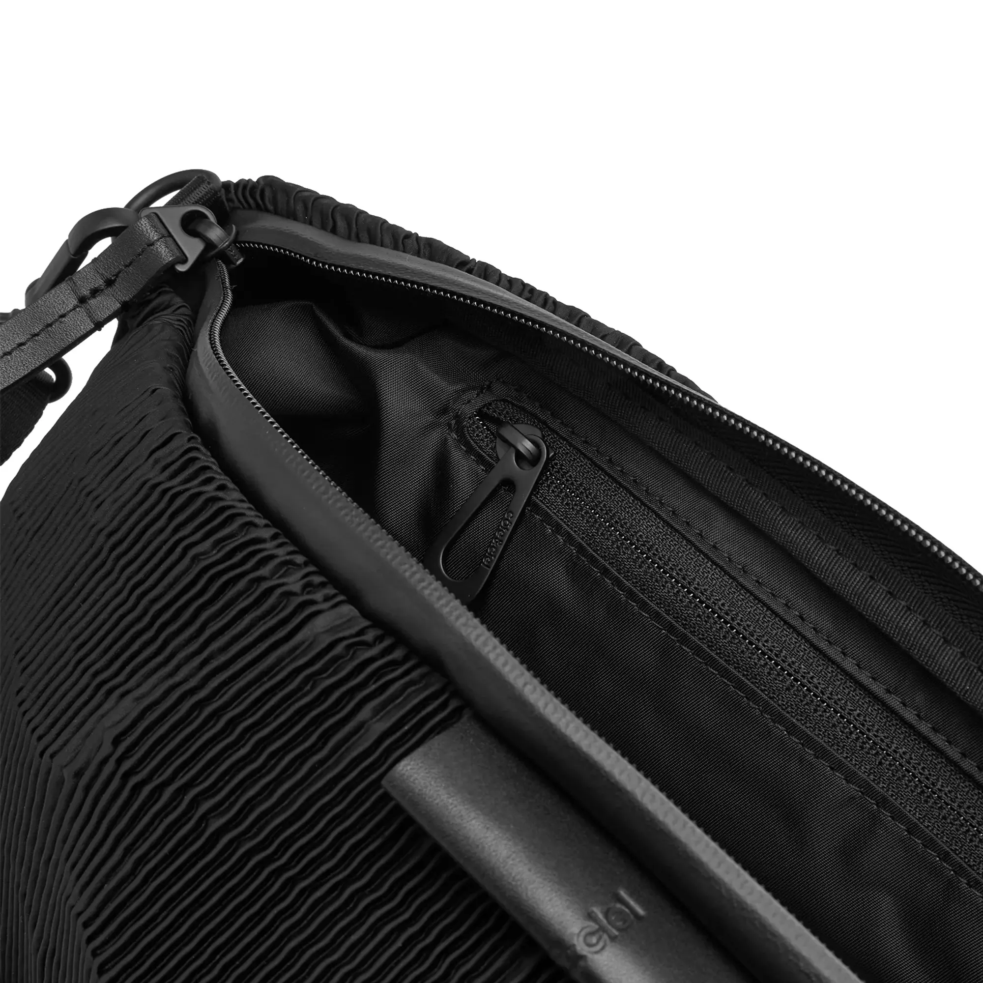 Cote&Ciel Orne Pleated Cross Body Bag Black