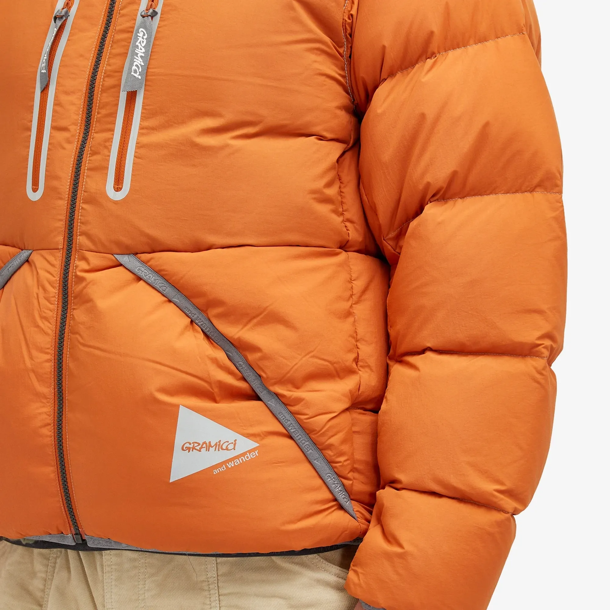 Gramicci Men's x and wander Down Jacket Orange | GUJ4-F3000-M-ORG