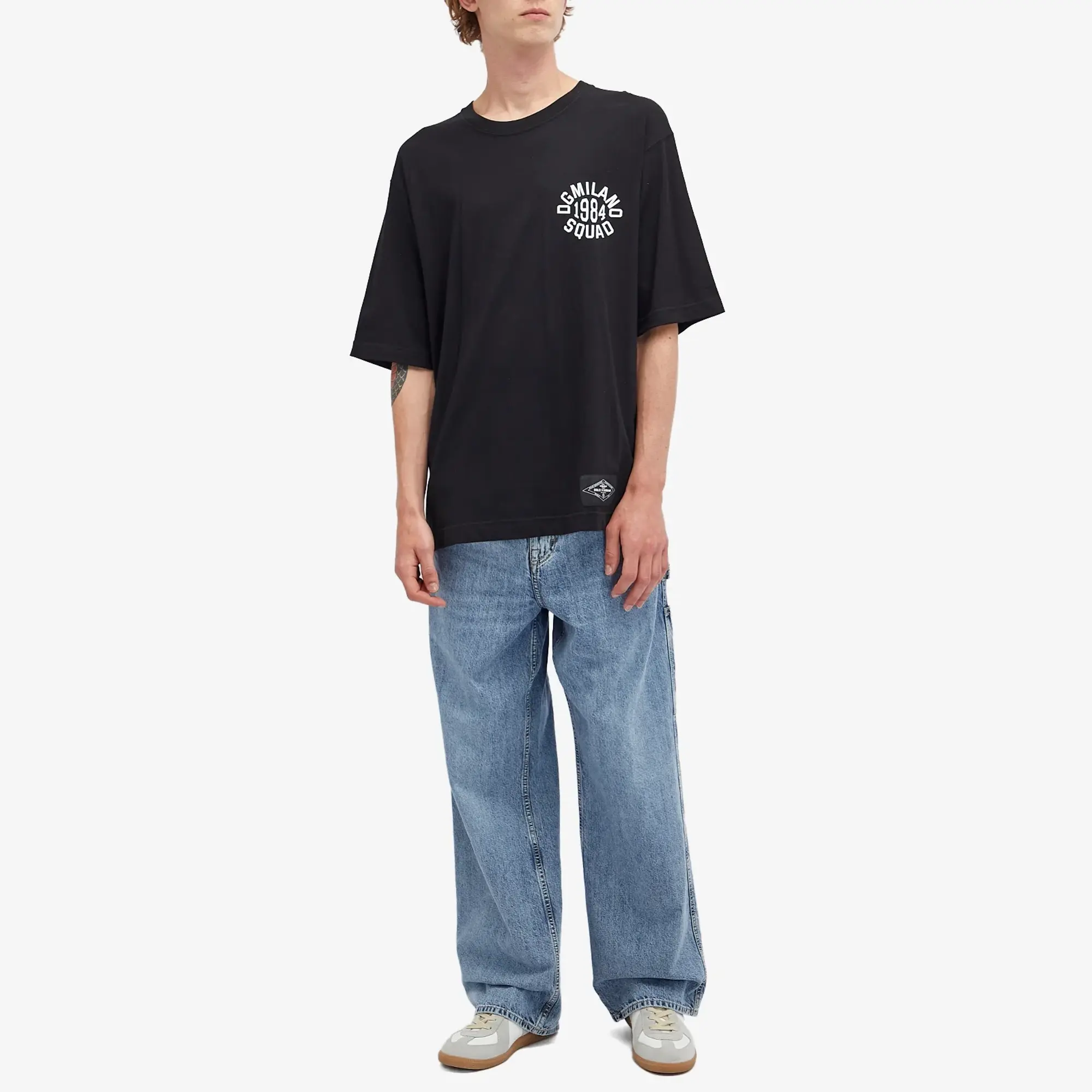 Dolce & Gabbana Men's Chest College Logo T-Shirt Black