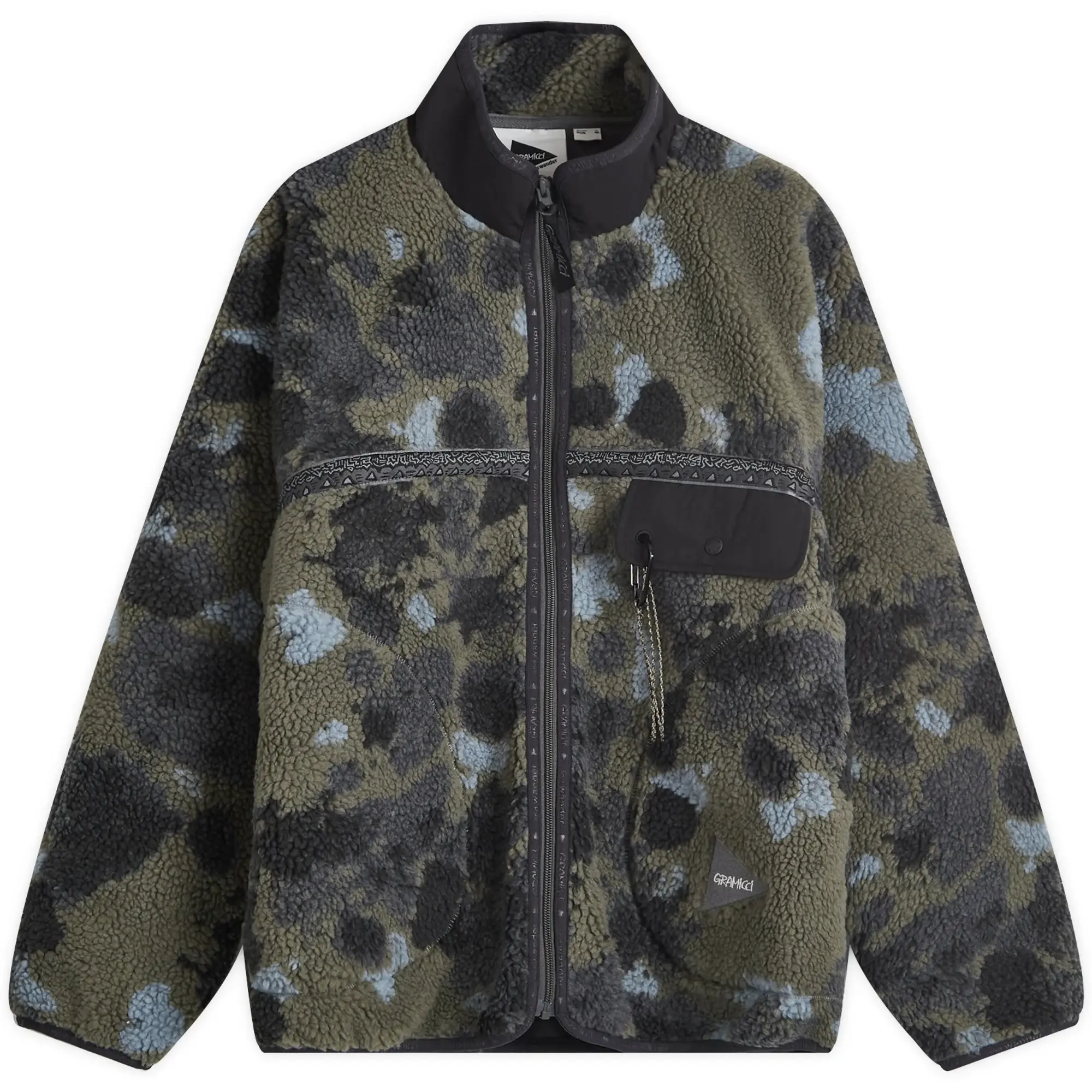 Gramicci Men's x and wander Tape Fleece Jacket Camo