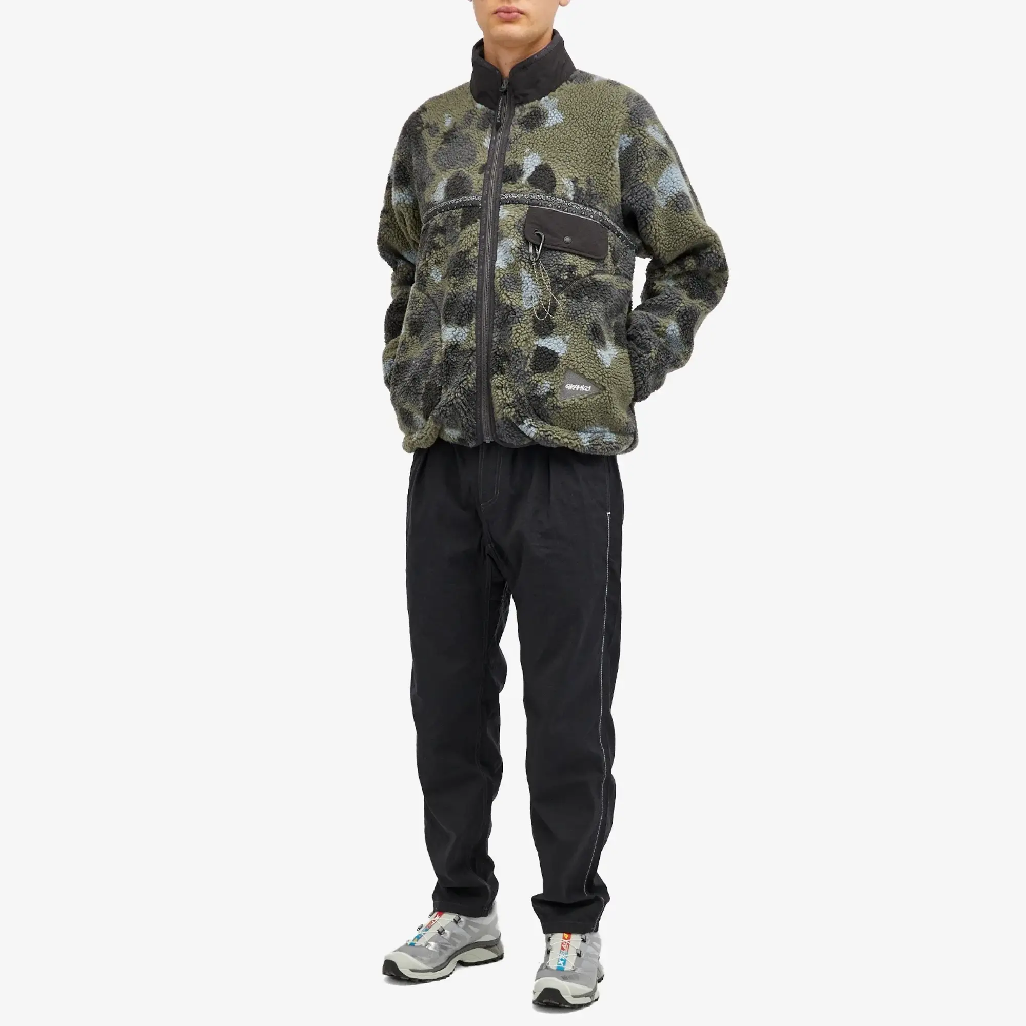 Gramicci Men's x and wander Tape Fleece Jacket Camo