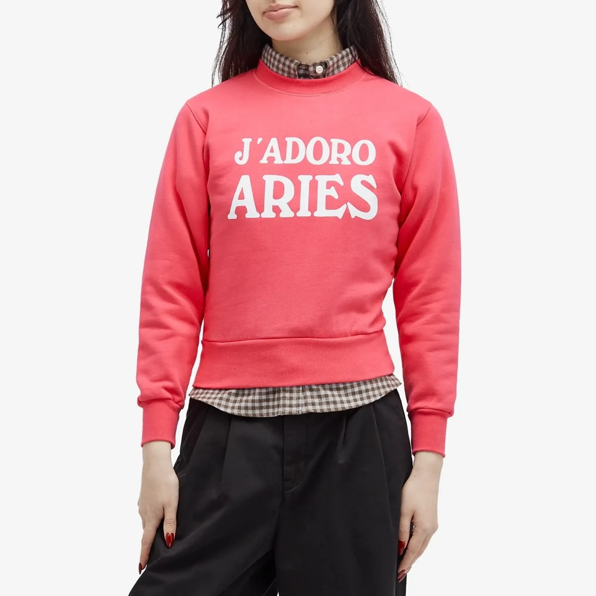 Aries Women's Baby Fit J'Adoro Sweatshirt Magenta