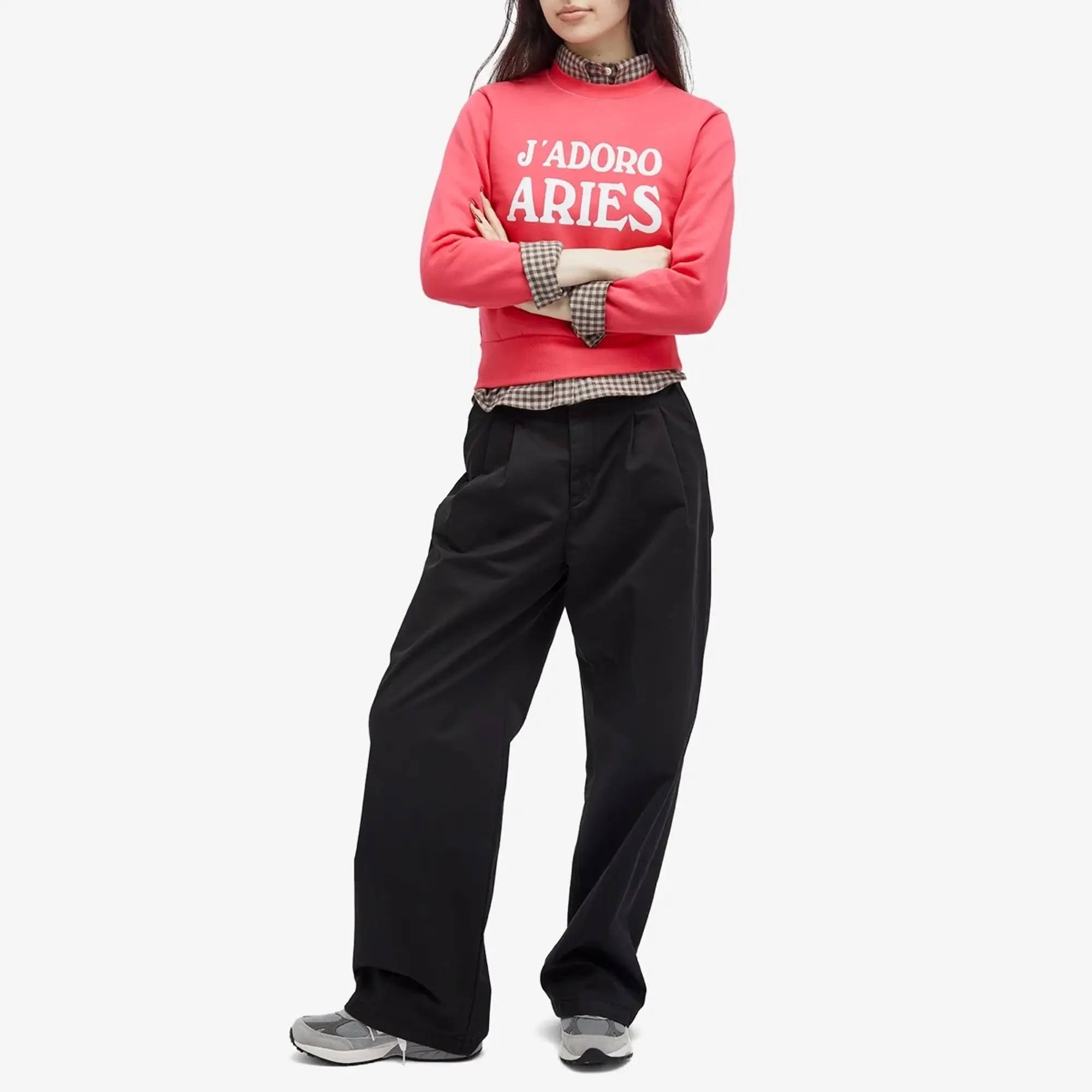 Aries Women's Baby Fit J'Adoro Sweatshirt Magenta