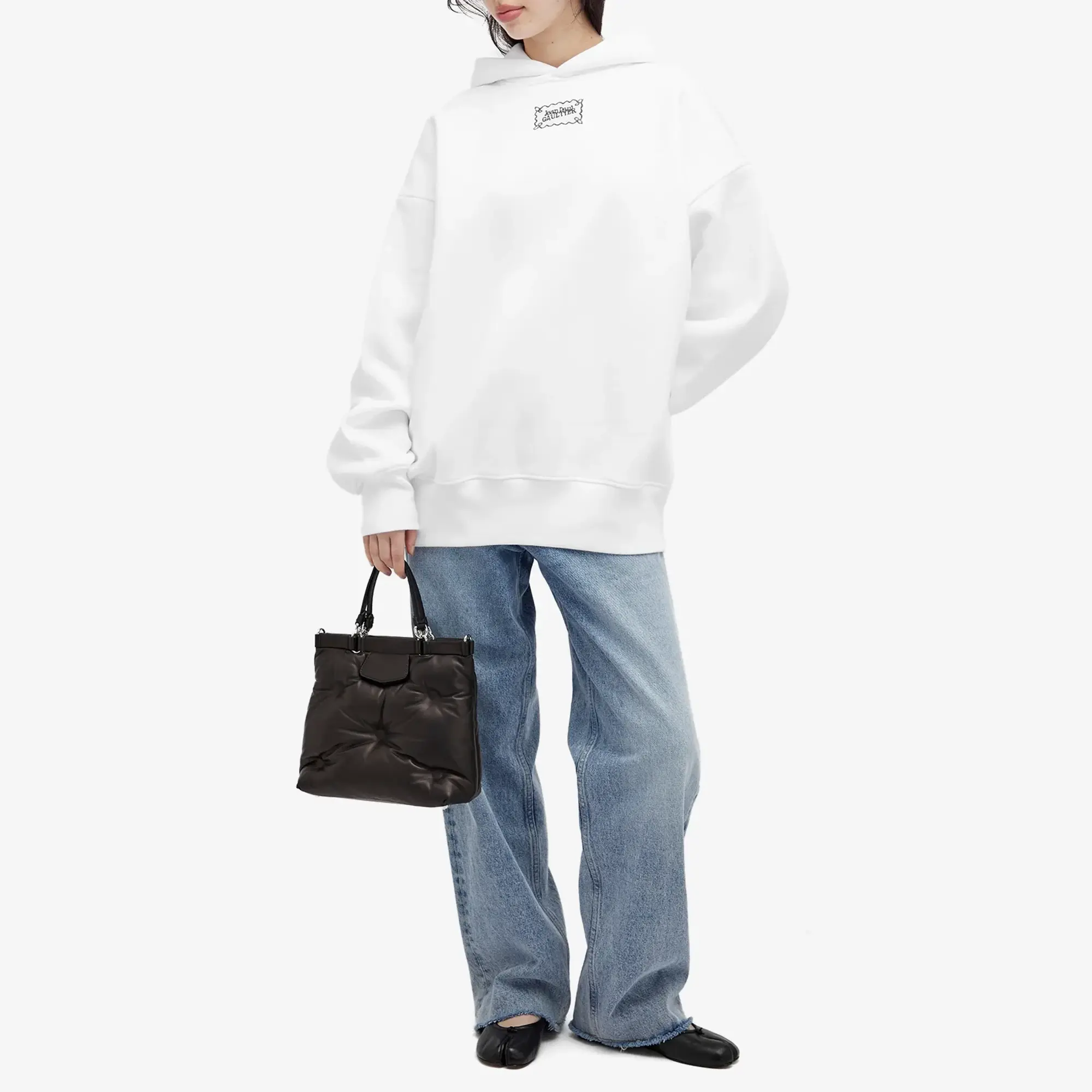 Jean Paul Gaultier Women's Oversized Hoodie White&Black