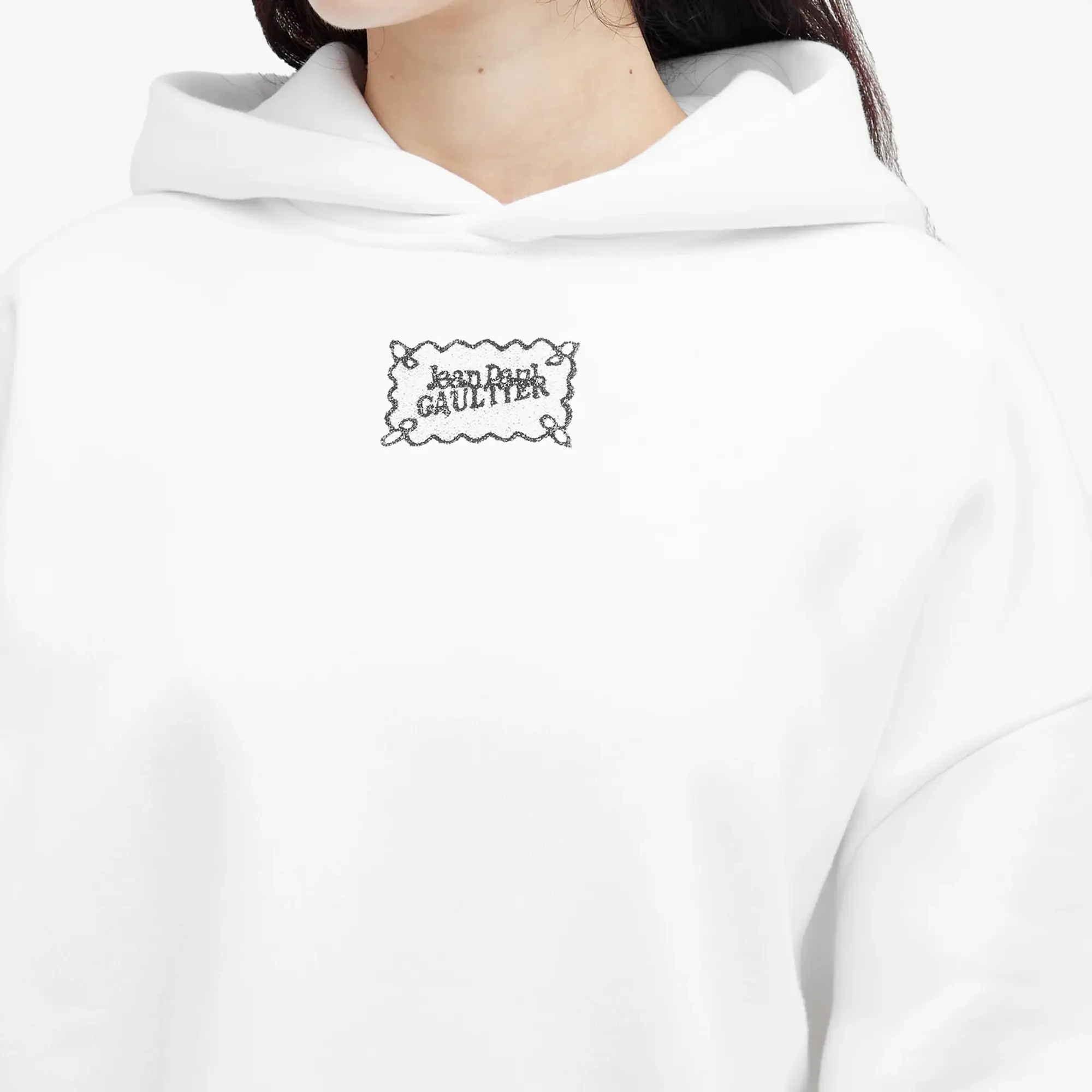 Jean Paul Gaultier Women's Oversized Hoodie White&Black