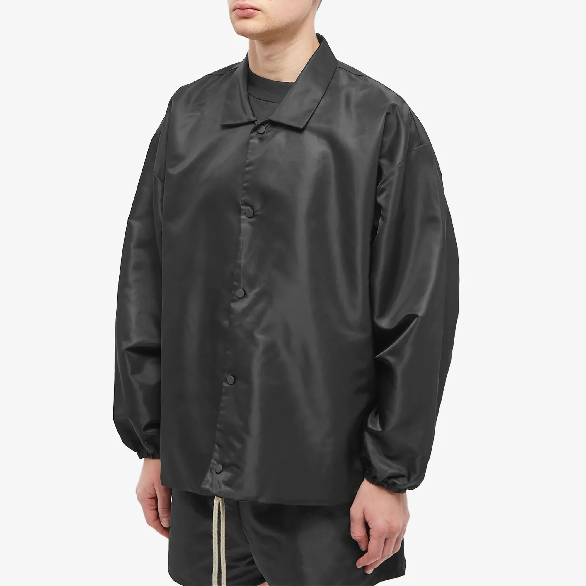 Fear of God ESSENTIALS Men's Core 23 Coach Jacket Black | 202SP232010F ...