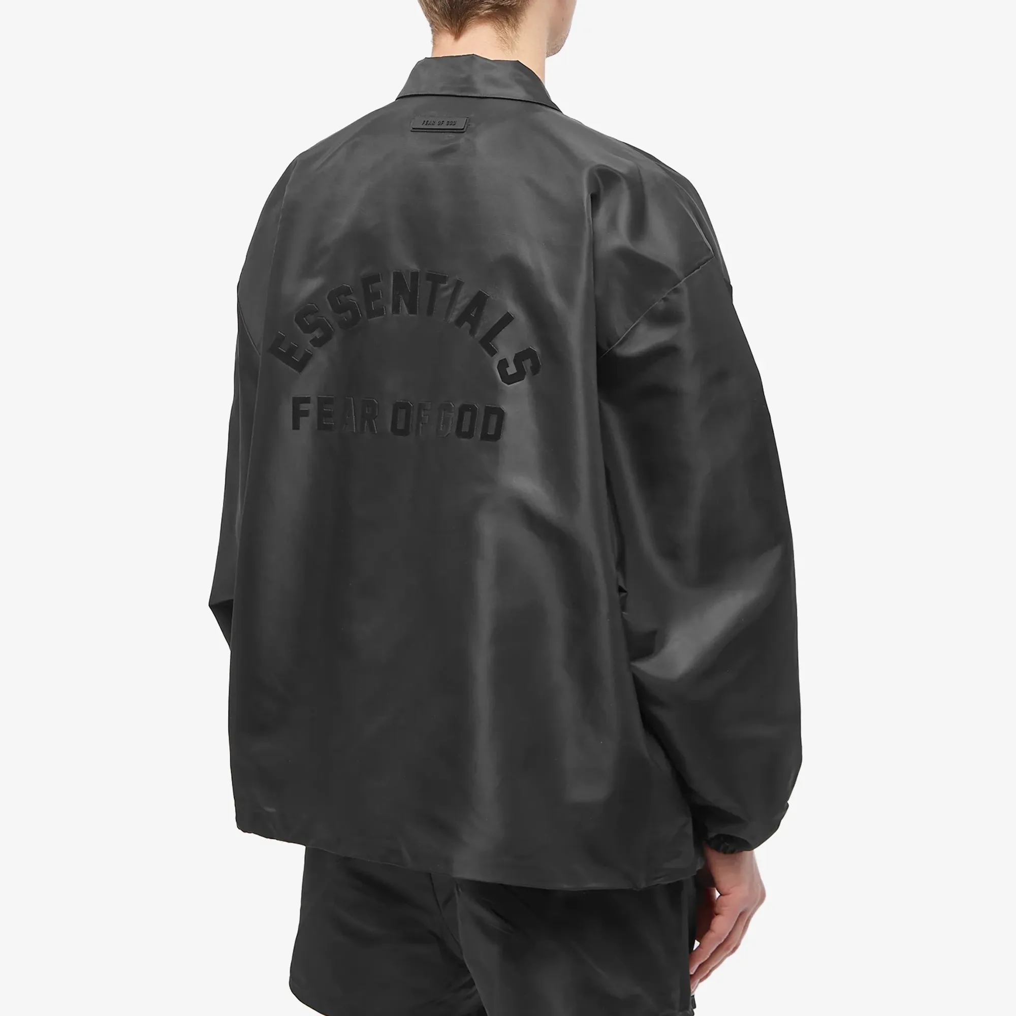 Fear of God ESSENTIALS Men's Core 23 Coach Jacket Black | 202SP232010F ...