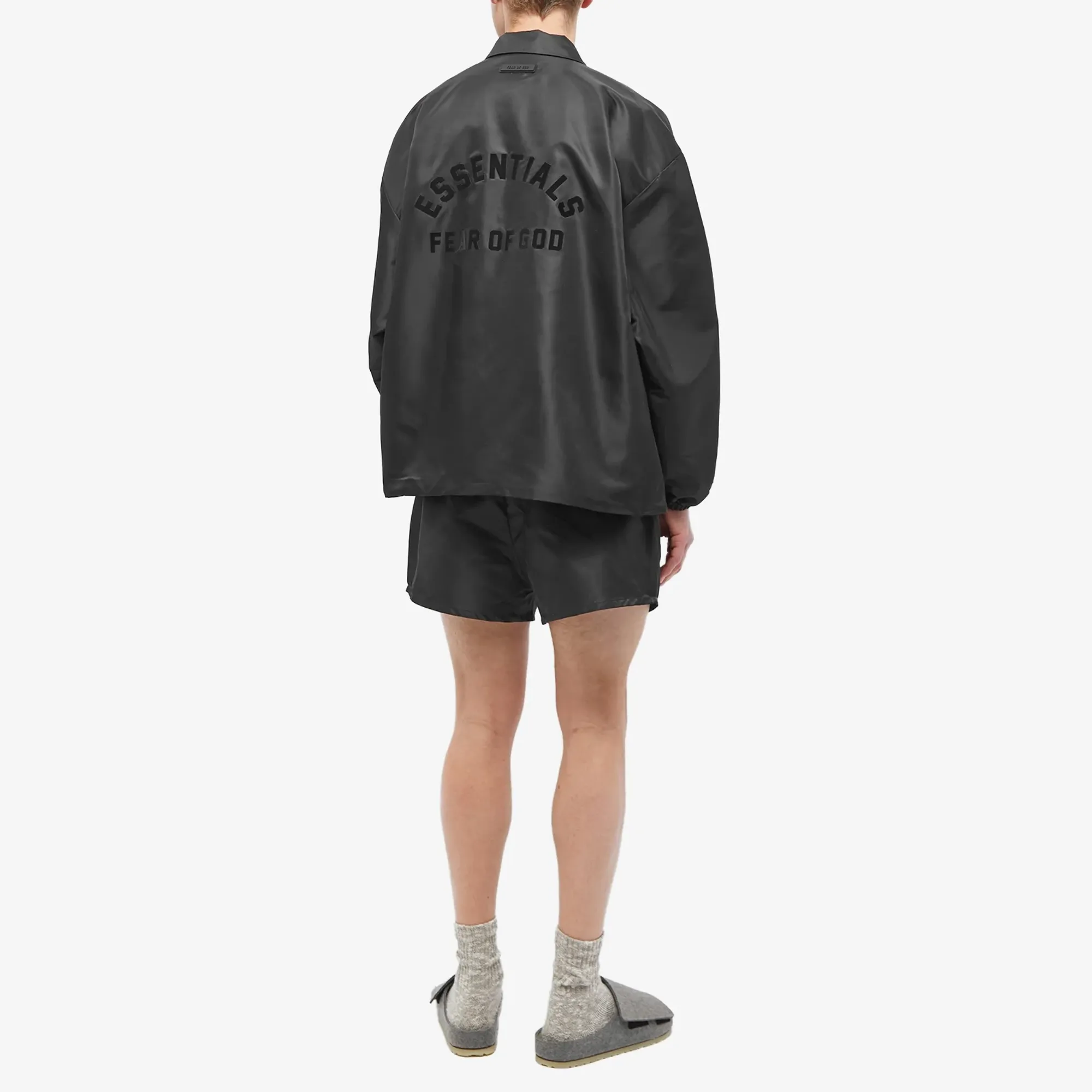 Fear of God ESSENTIALS Men's Core 23 Coach Jacket Black | 202SP232010F ...
