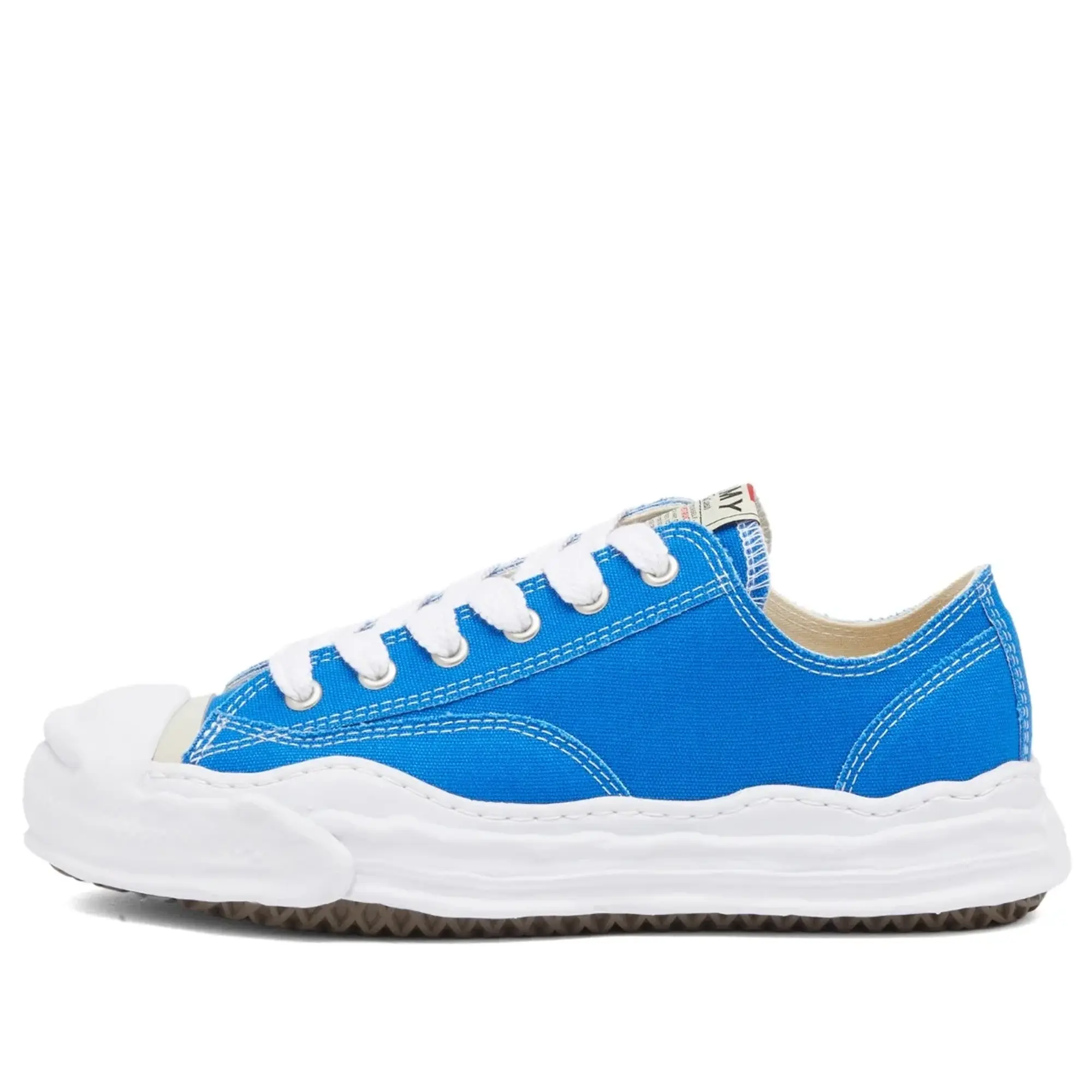 Maison MIHARA YASUHIRO Men's Hank Low Original Sole Toe Cap Canvas Sneaker Blue