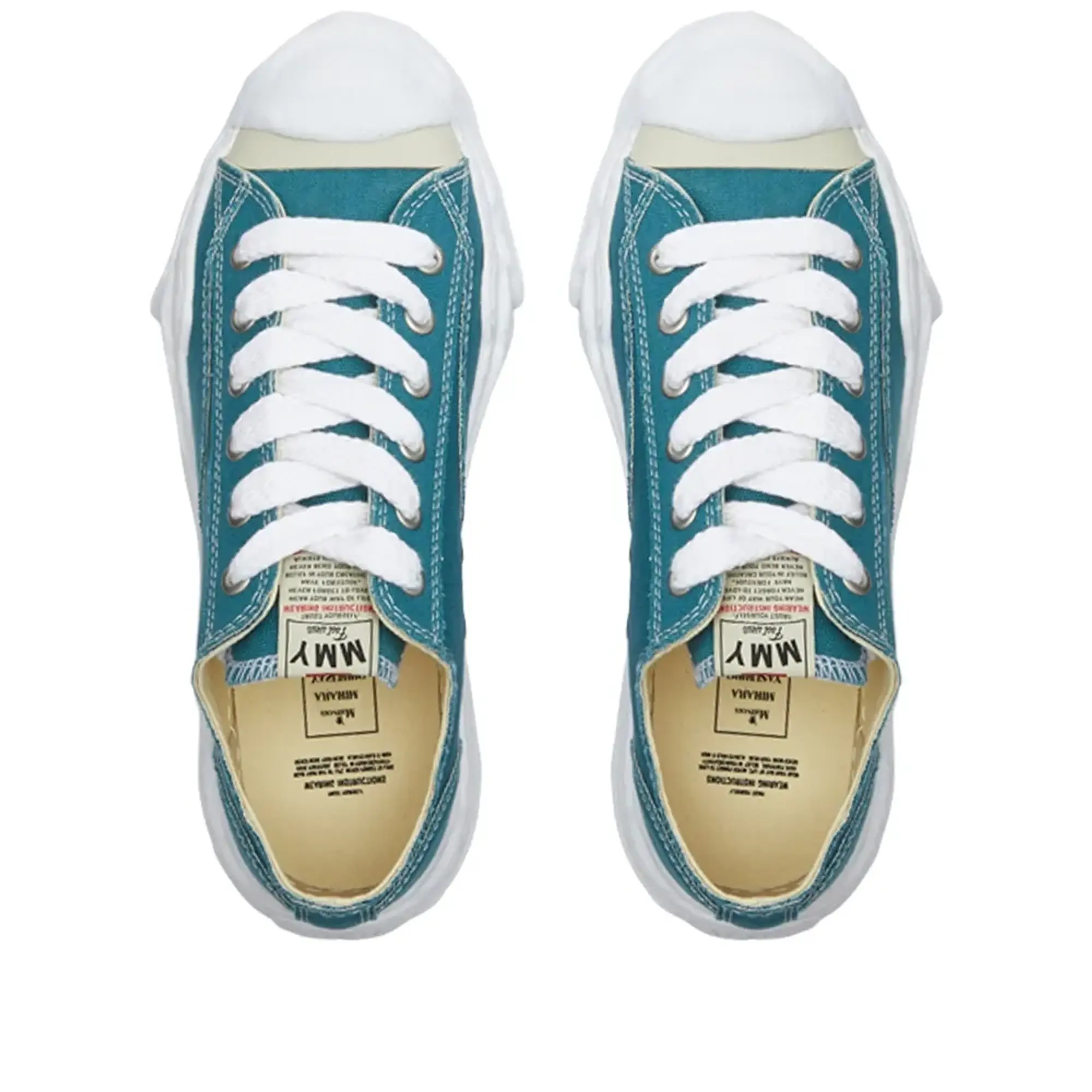 Maison MIHARA YASUHIRO Men's Hank Low Original Sole Toe Cap Canvas Sneaker Blue