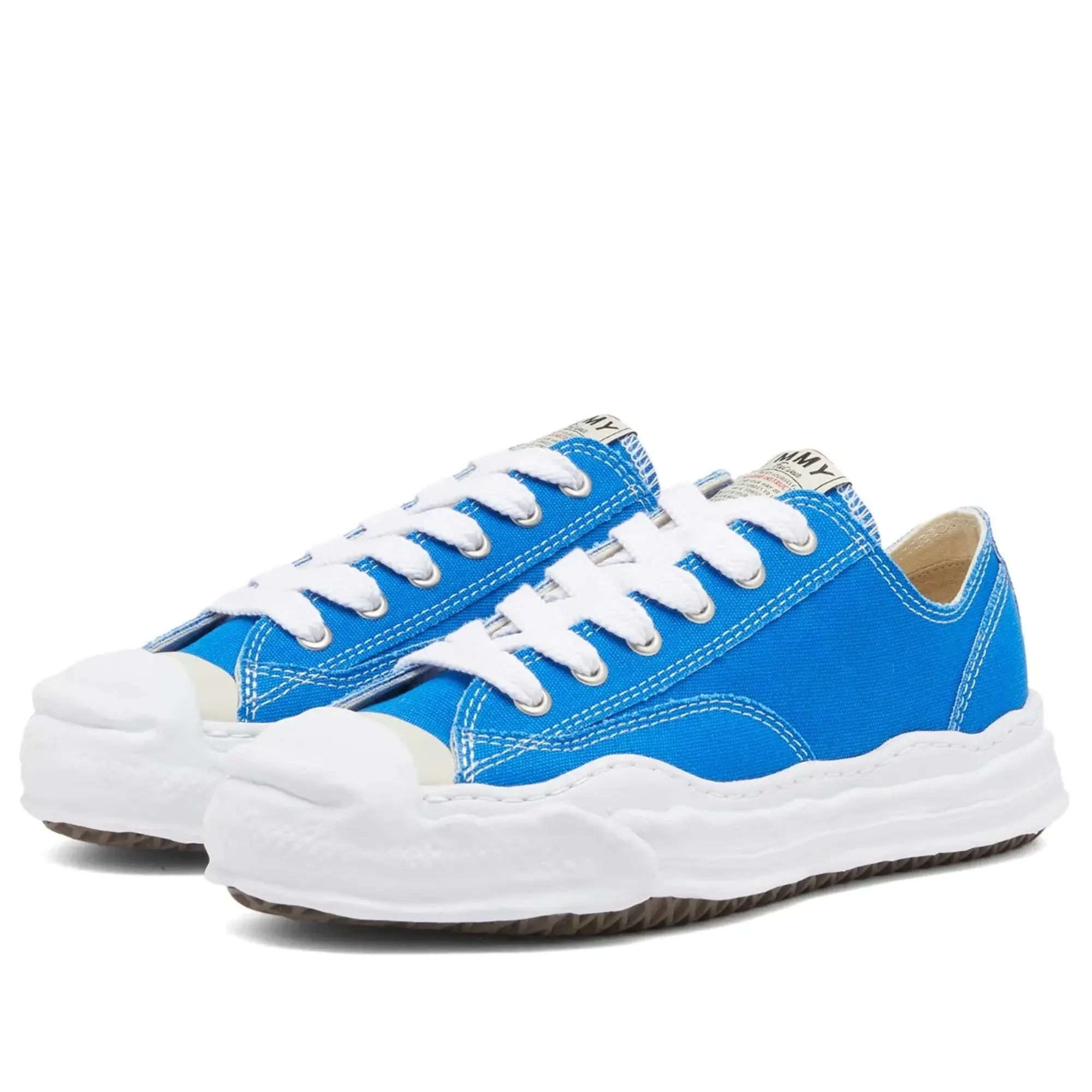 Maison MIHARA YASUHIRO Men's Hank Low Original Sole Toe Cap Canvas Sneaker Blue