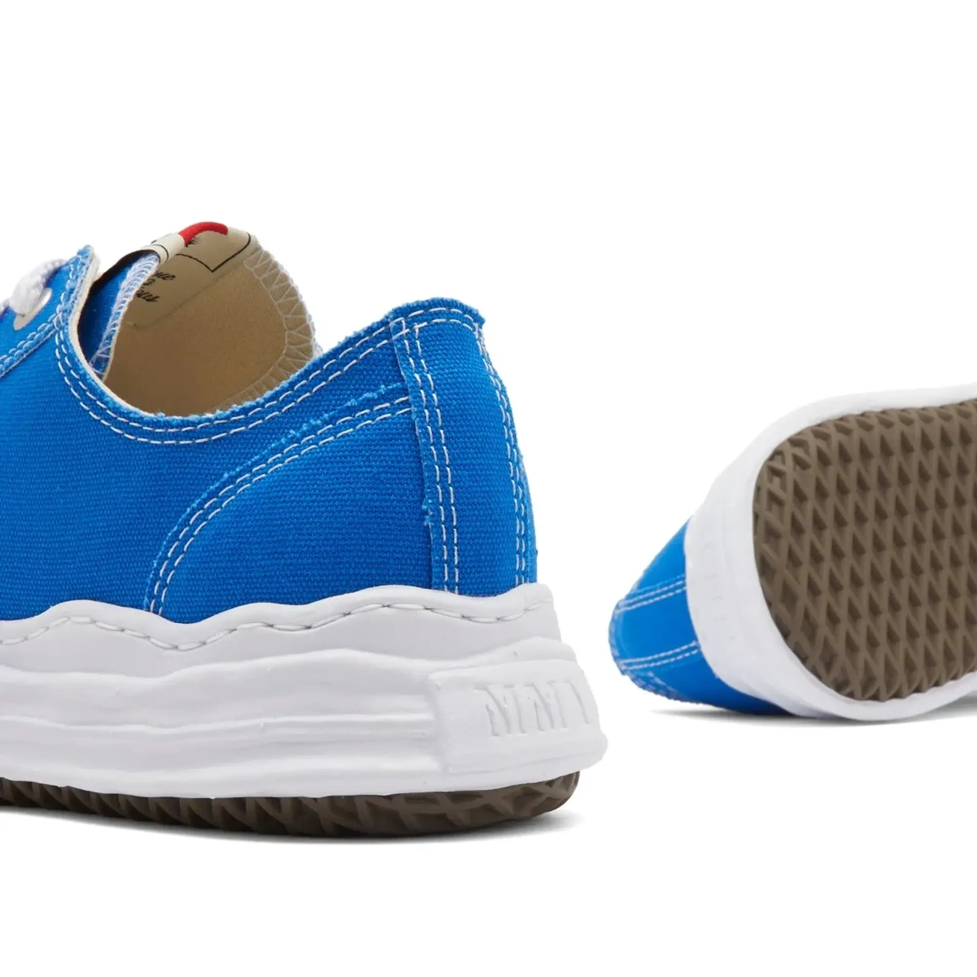 Maison MIHARA YASUHIRO Men's Hank Low Original Sole Toe Cap Canvas Sneaker Blue