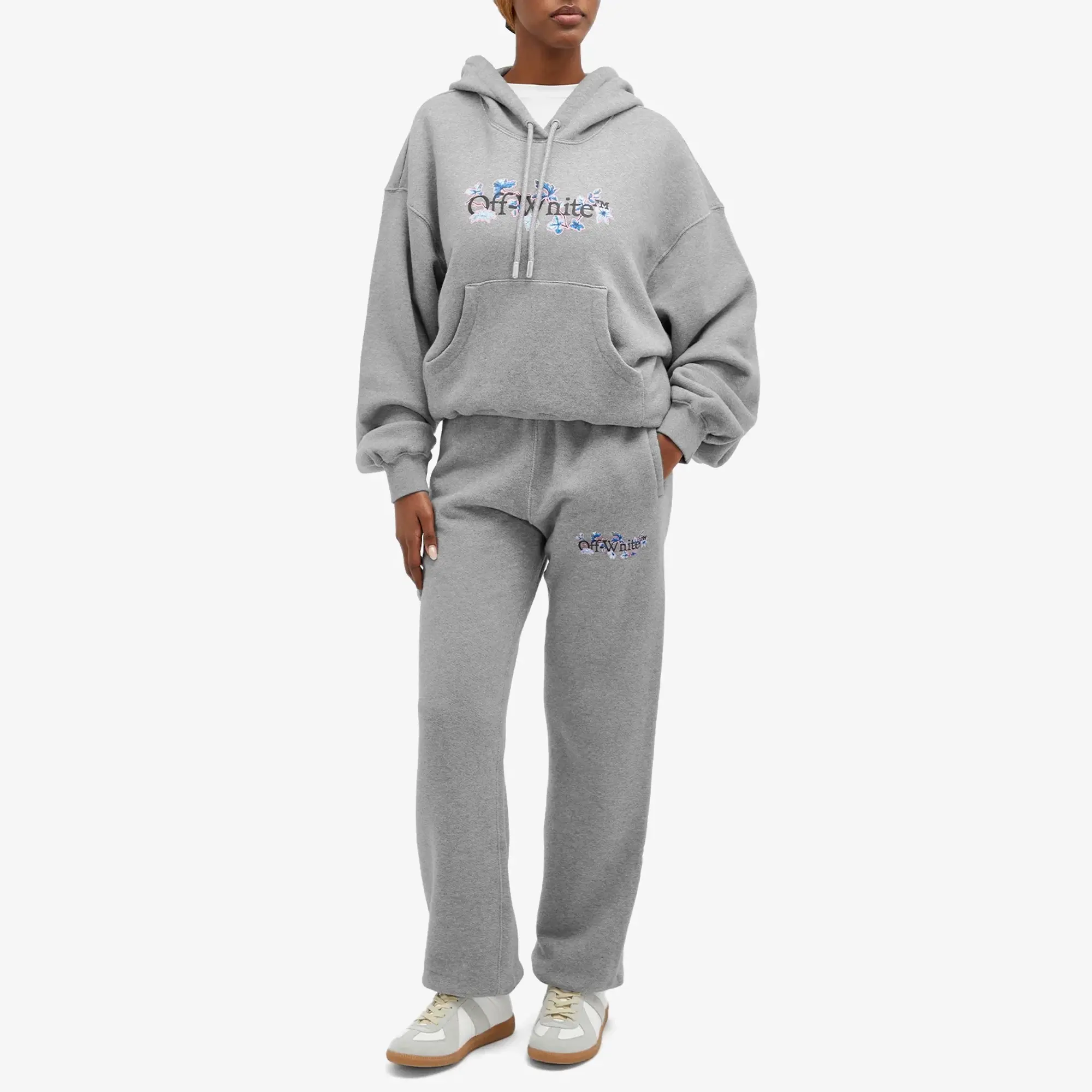 Off-White Women's Flower Bookish Cuff Jogger Grey