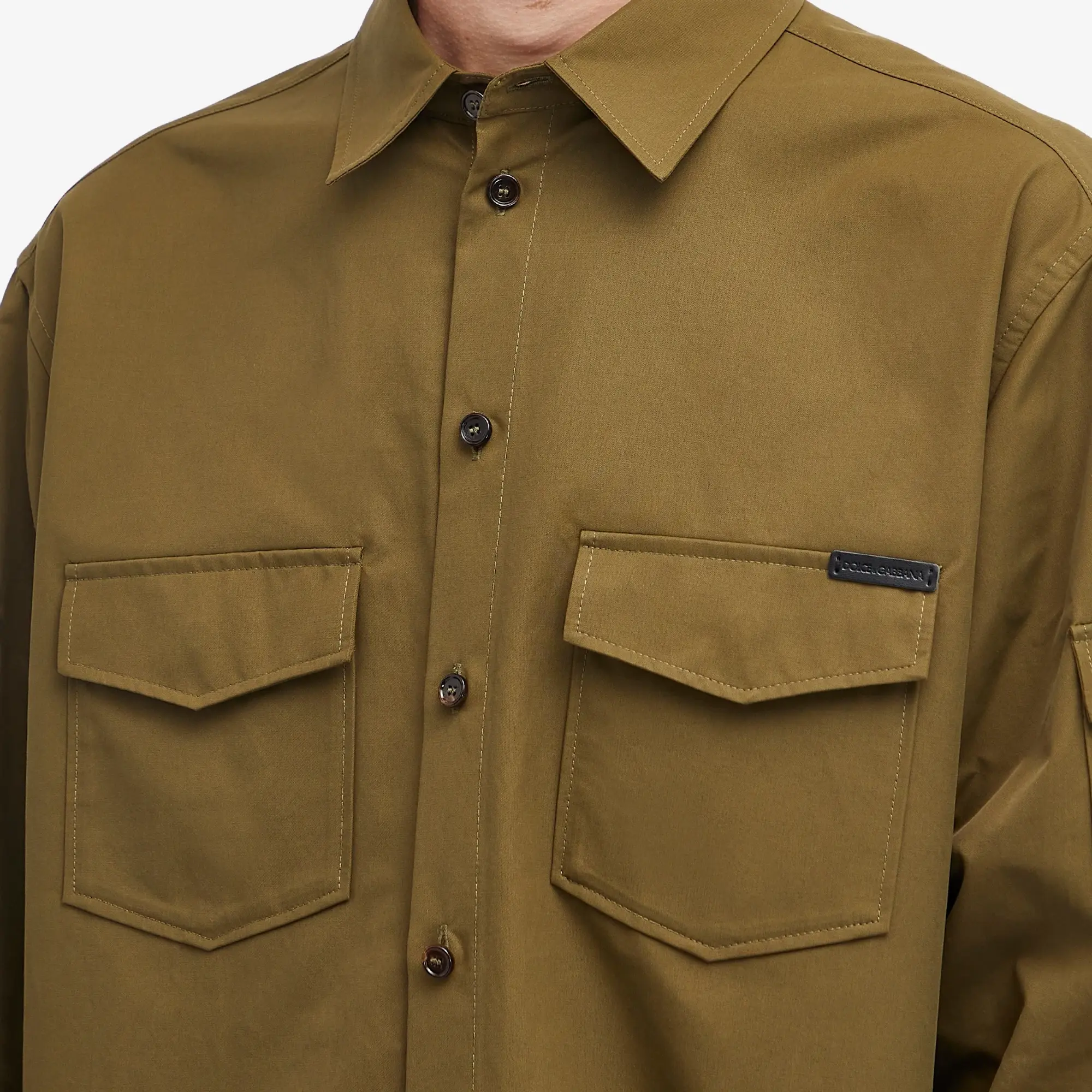 Dolce & Gabbana Men's Military Pocket Shirt Olive