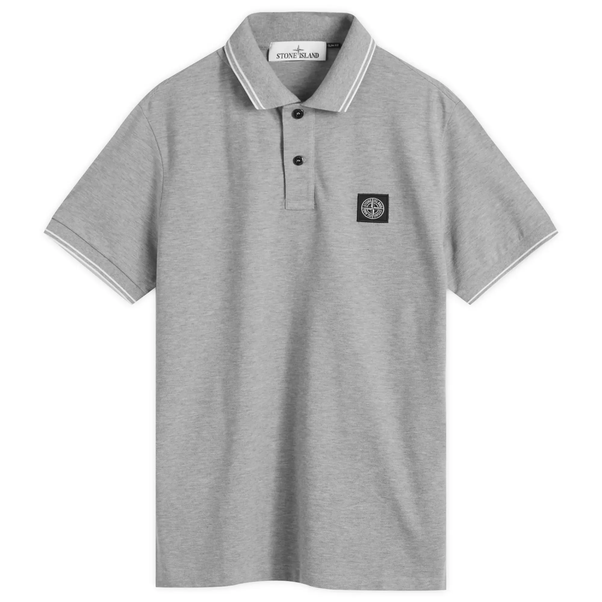 Stone Island Men's Patch Polo Melange Grey