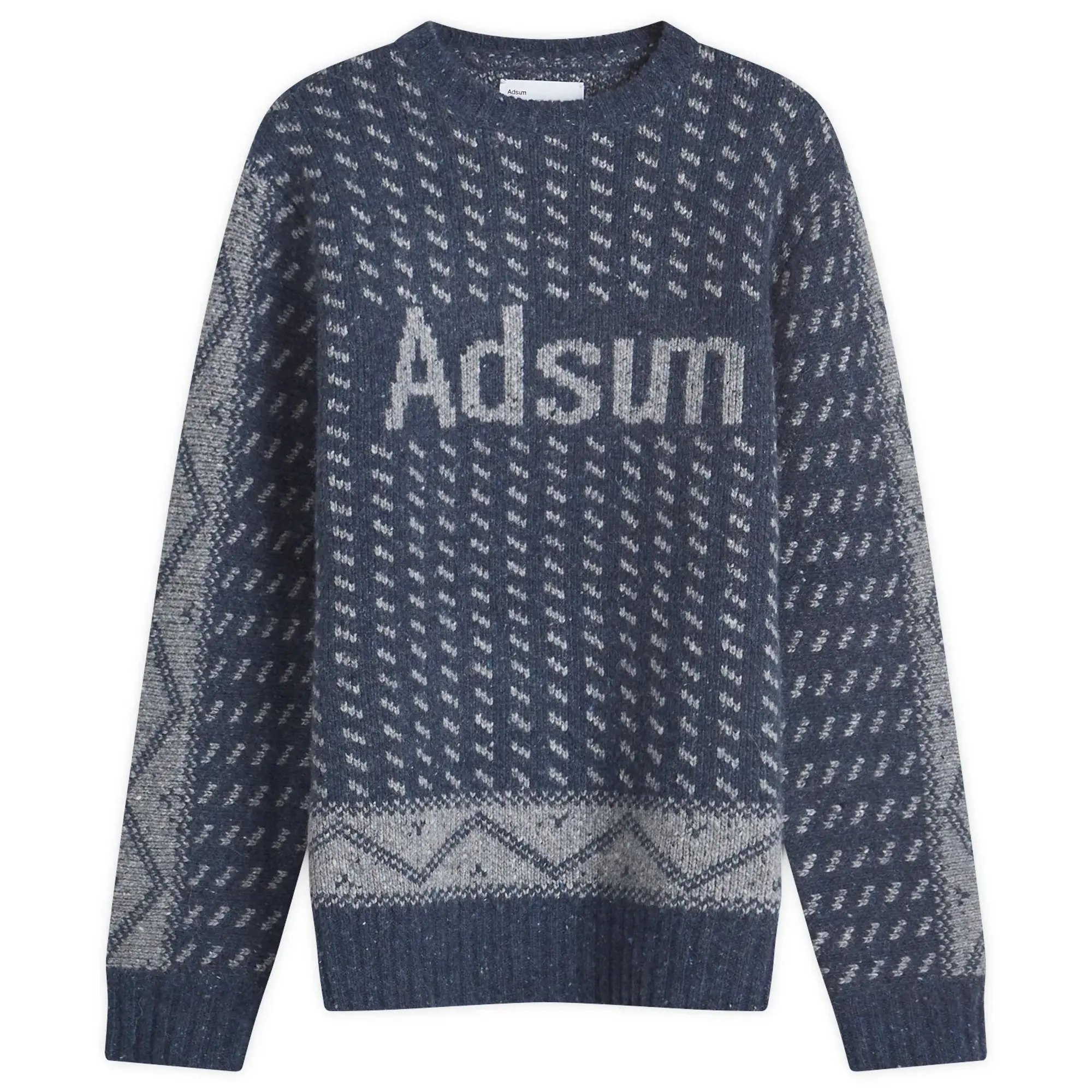 Adsum Men's Logo Knit Crew Jumper Blue