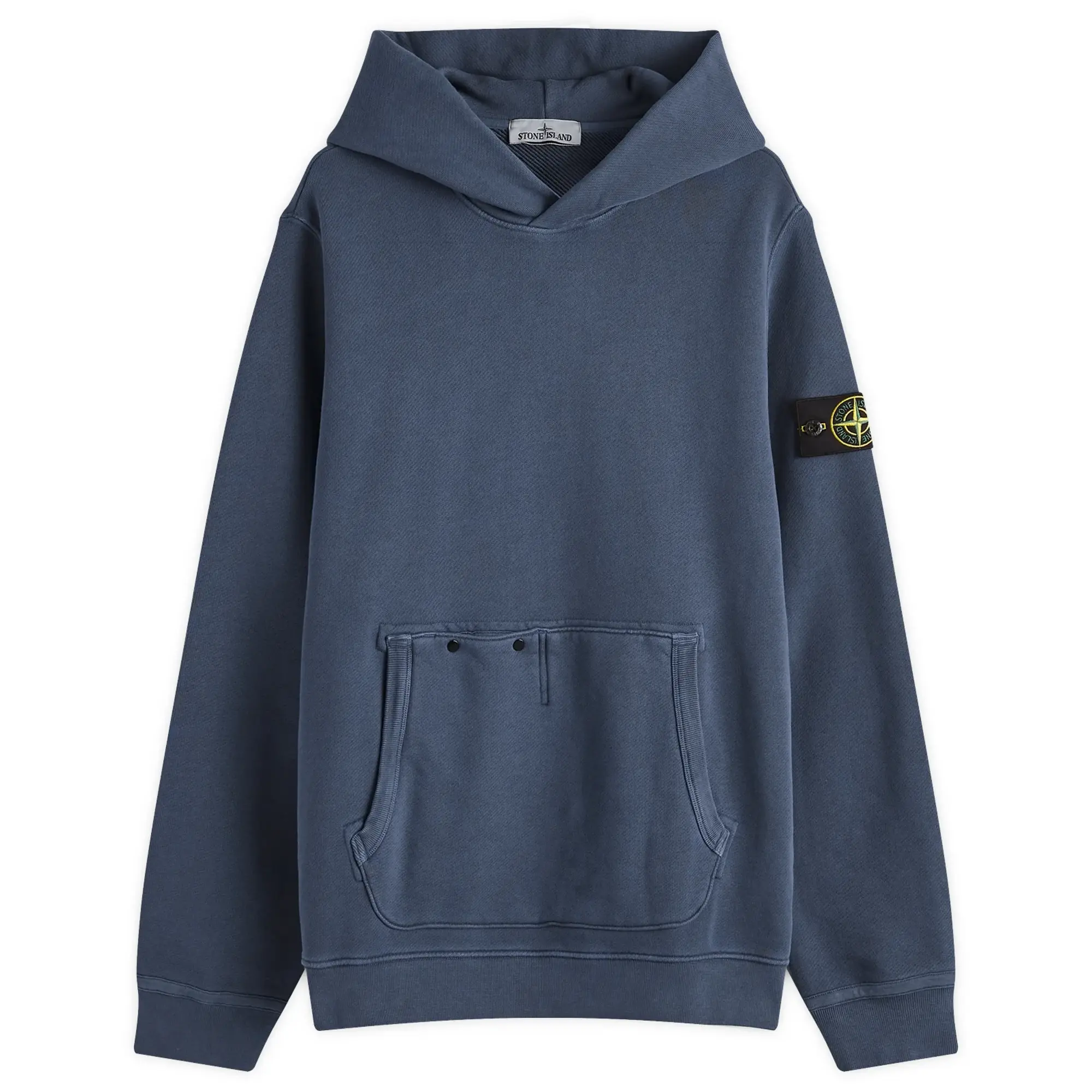 Stone Island Men's Diagonal Fleece Old Effect Hoodie Navy Blue