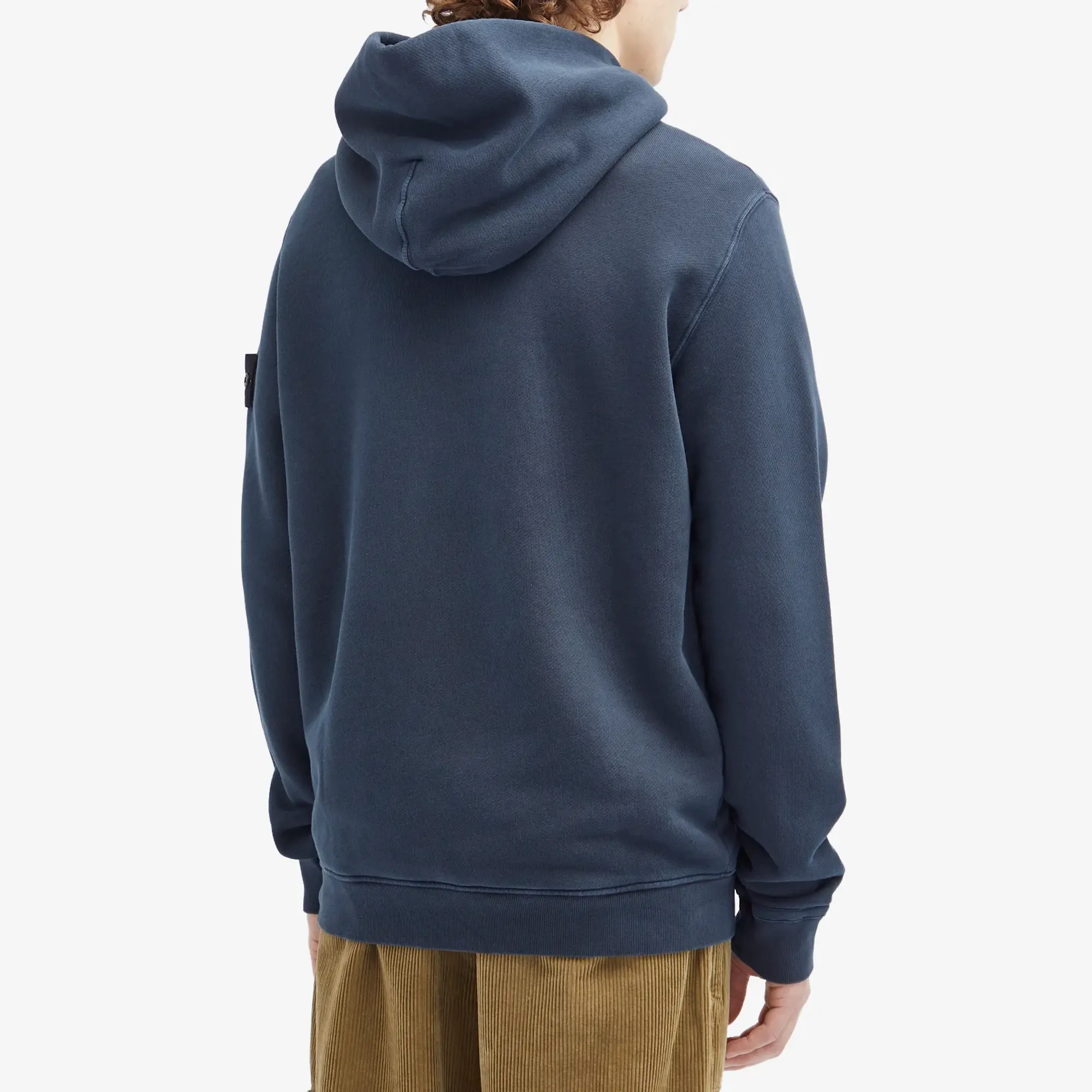 Stone Island Men's Diagonal Fleece Old Effect Hoodie Navy Blue