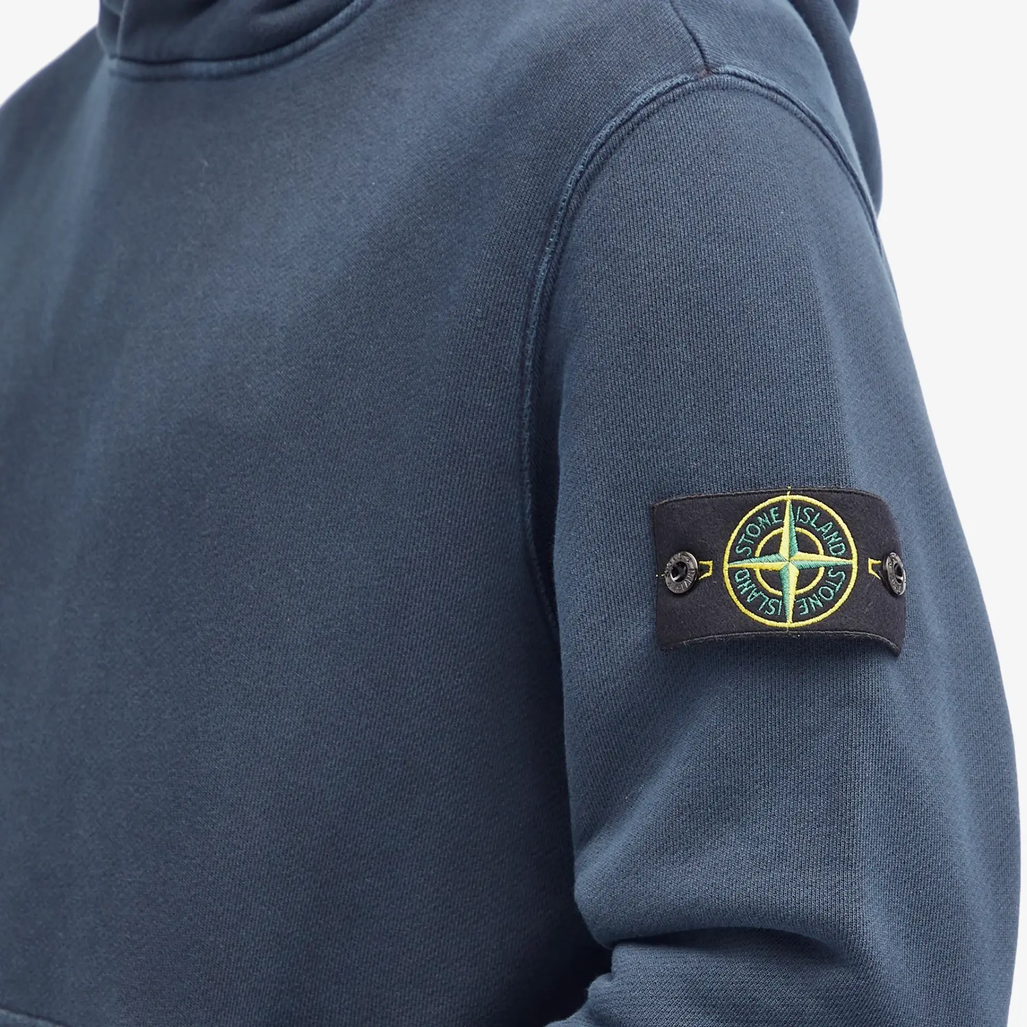 Stone Island Men's Diagonal Fleece Old Effect Hoodie Navy Blue