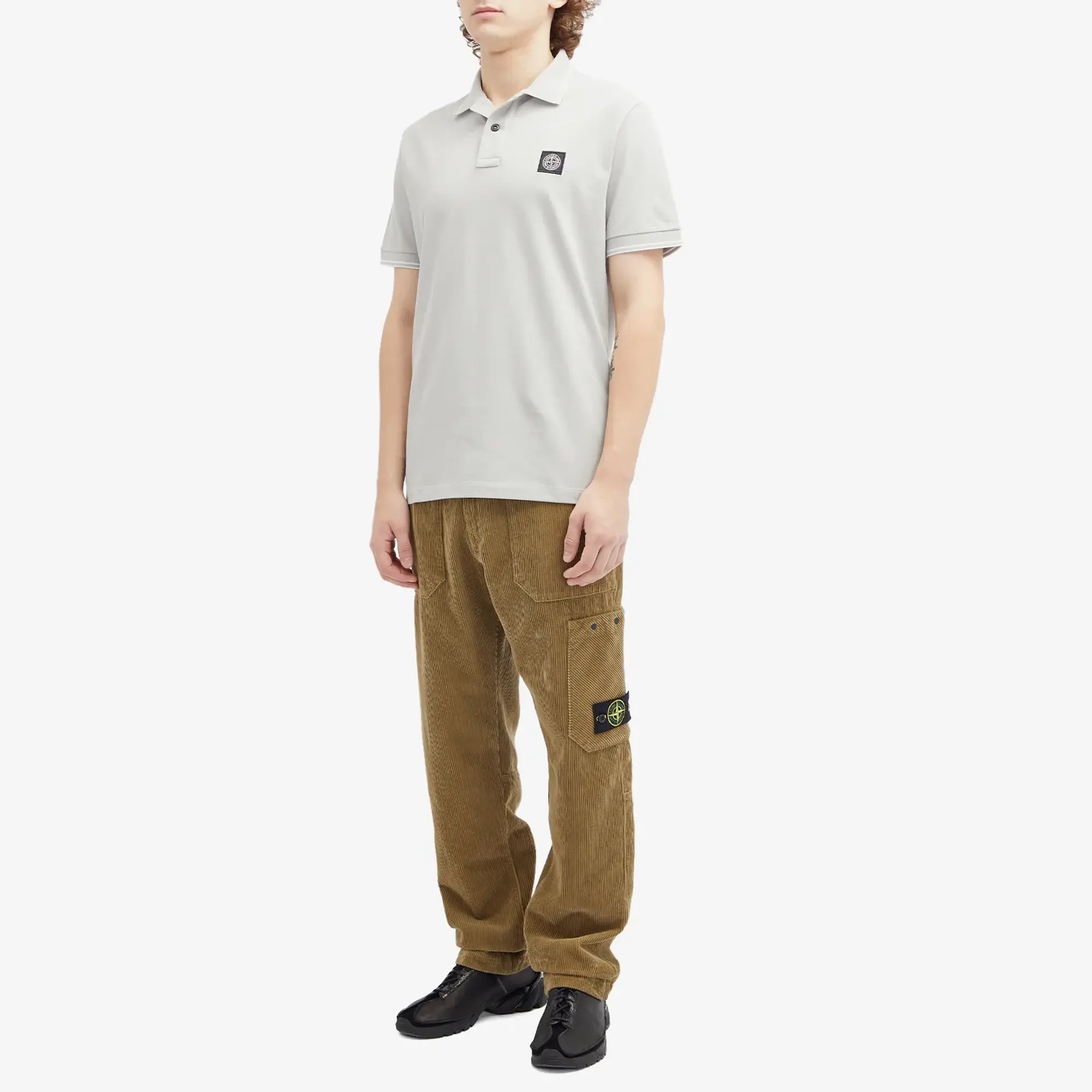 Stone Island Men's Patch Polo Grey