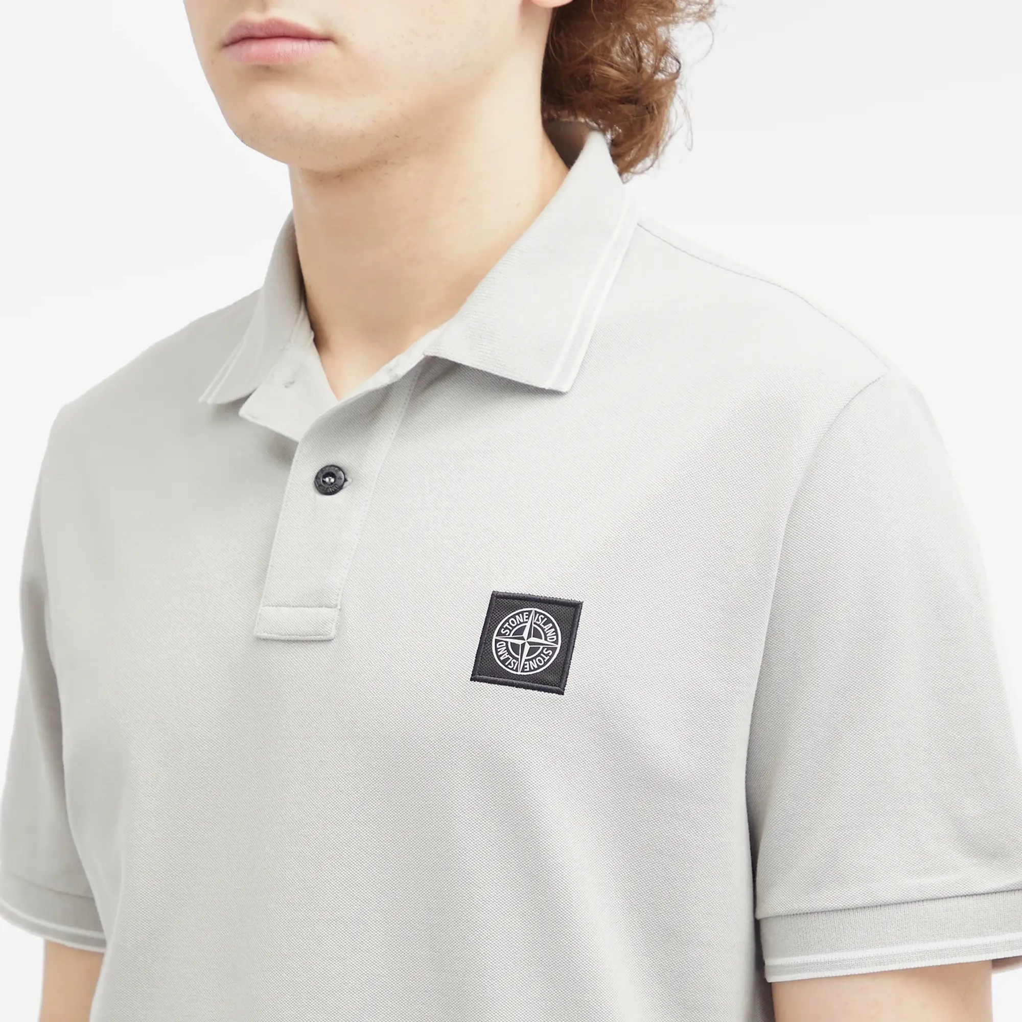 Stone Island Men's Patch Polo Grey