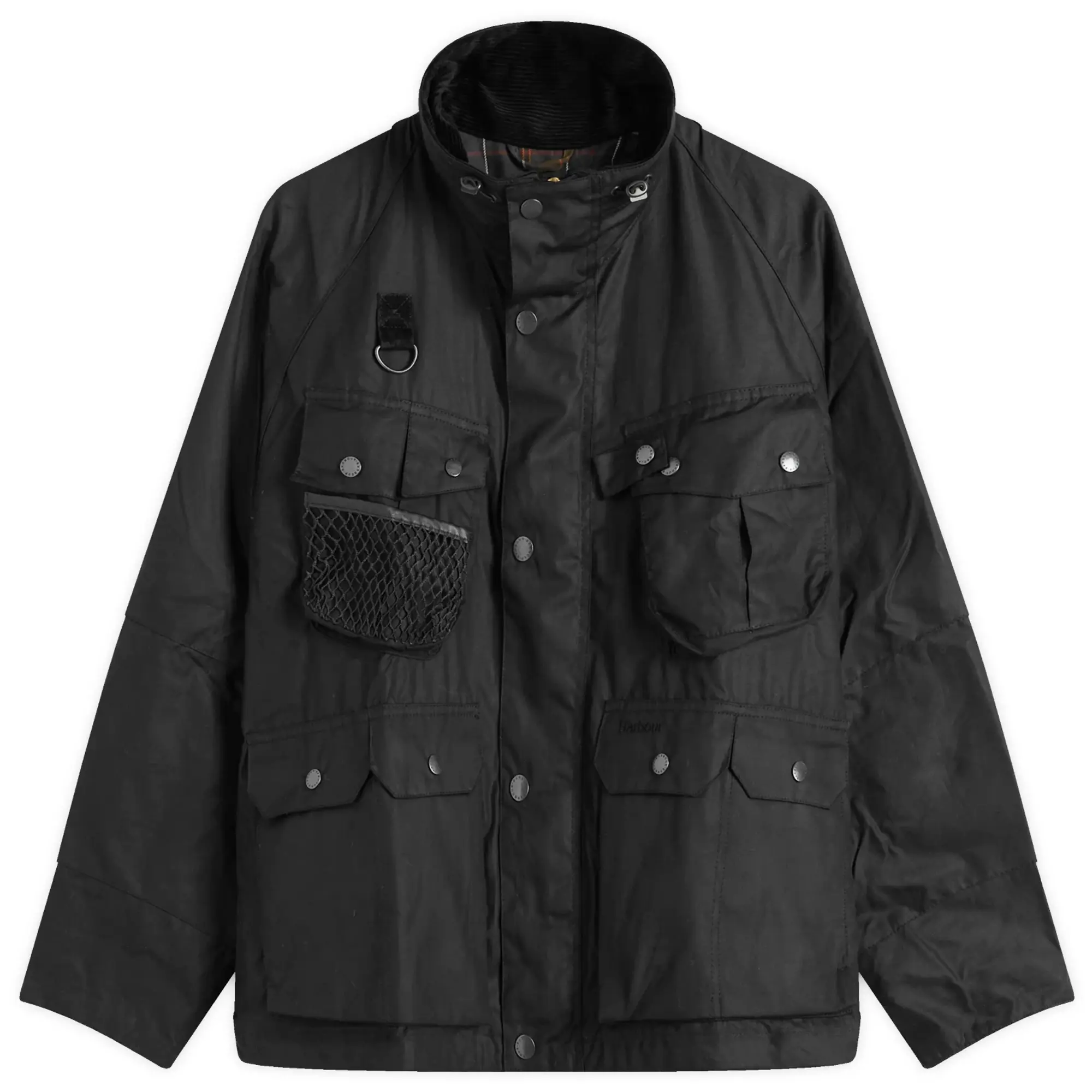 Barbour Men's Heritage + Modified Dryfly Wax Jacket Black