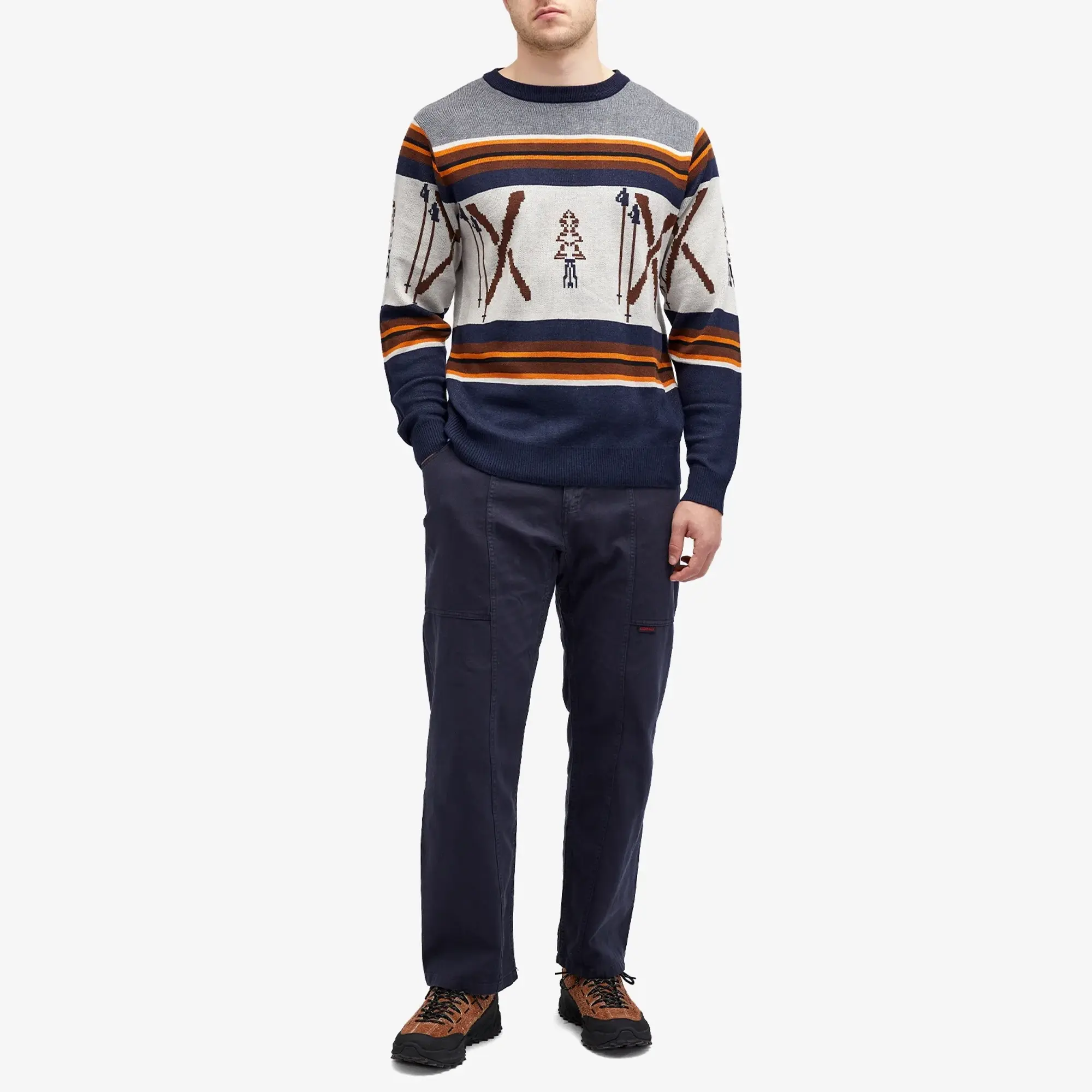 KAVU Men's Highline Jacquard Crew Neck Jumper Day Ski