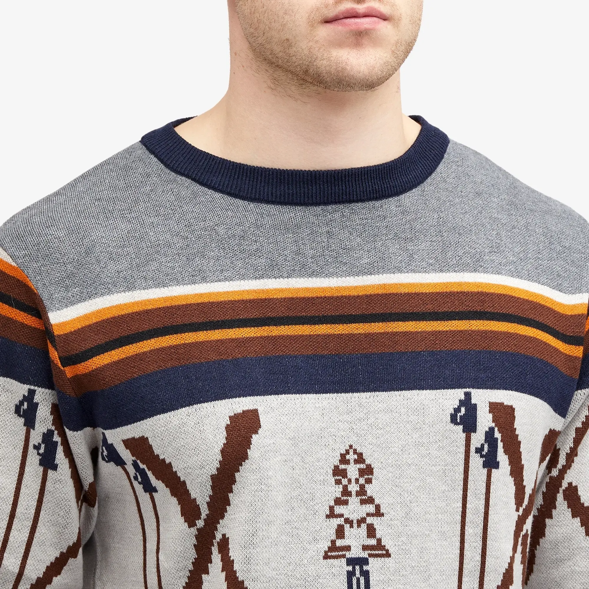 KAVU Men's Highline Jacquard Crew Neck Jumper Day Ski