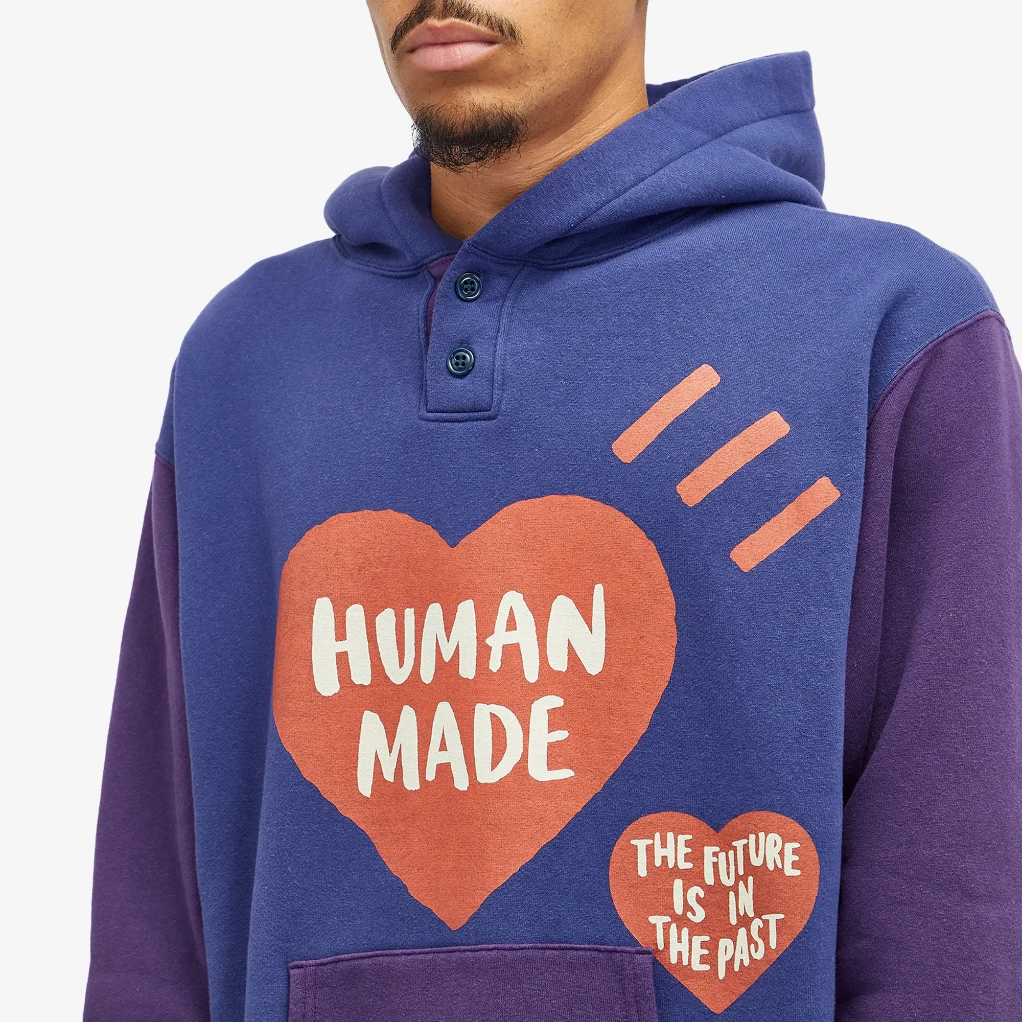 Human Made Men's Colorblock Hoodie Navy