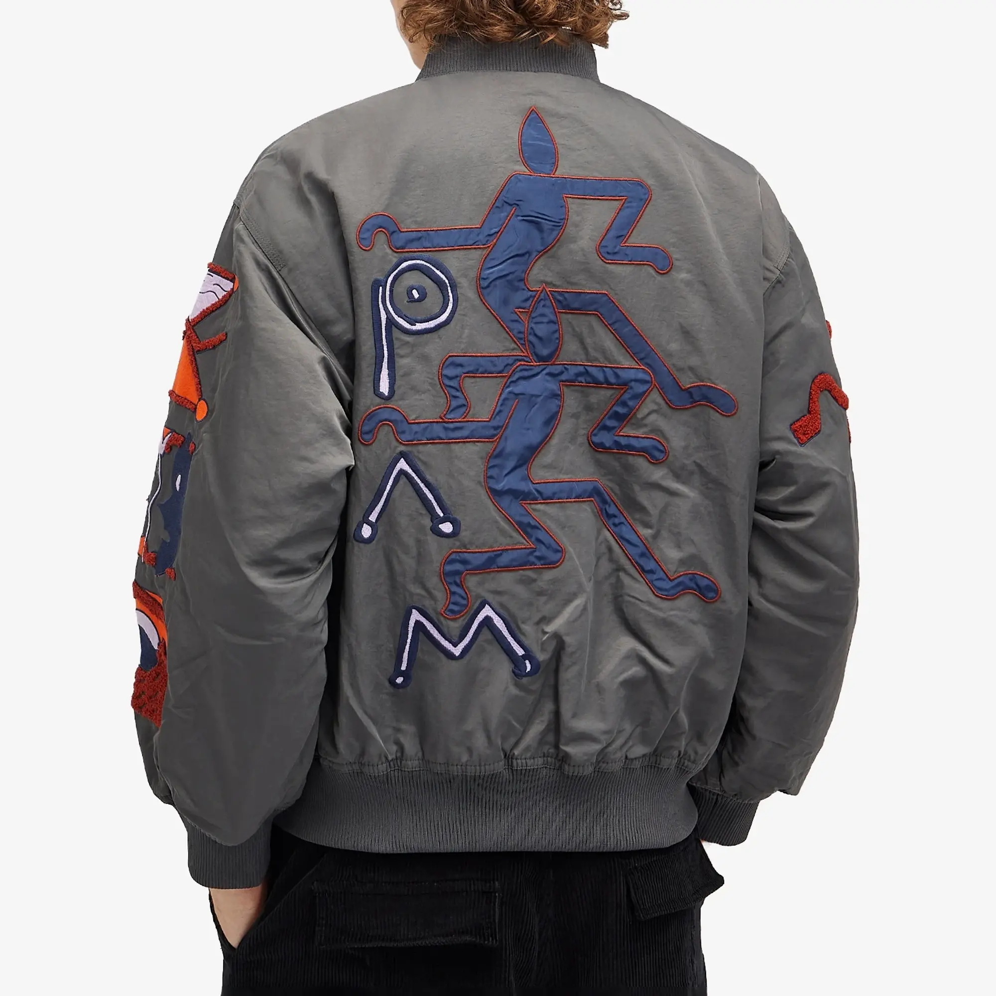 P.A.M. Men's Marking Reversible Bomber Jacket Charcoal