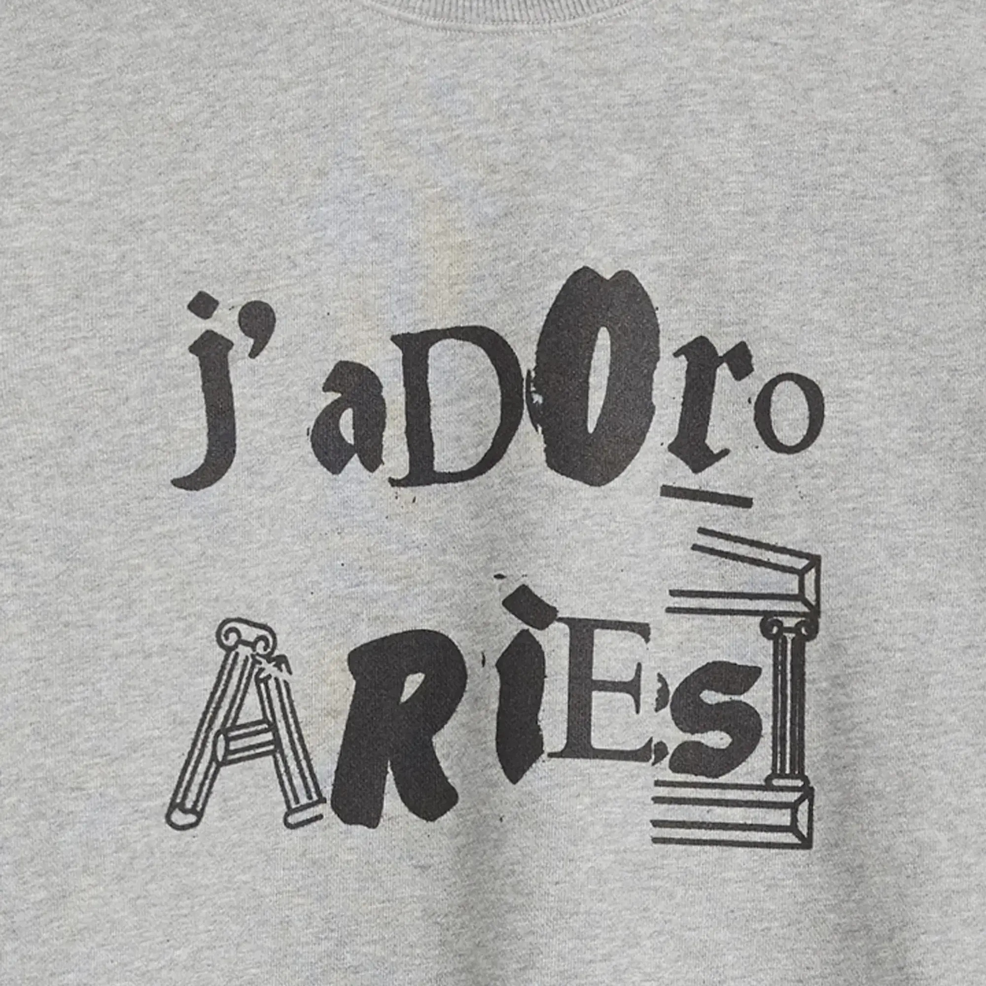 Aries Women's Baby Fit J'Adoro Sweatshirt Grey Marl