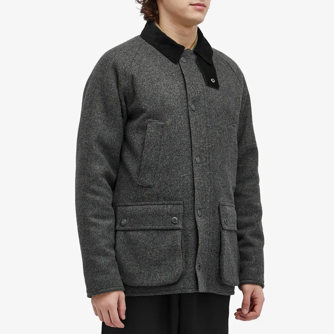 ジャケット・アウター BARBOUR BEDALE SL WOOL Barbour Men's Bedale Wool Jacket Charcoal | MWO0283CH53 | FOOTY.COM