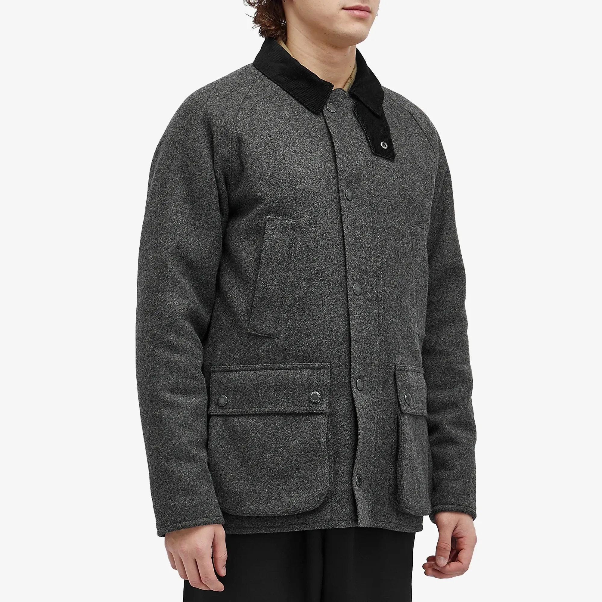 Barbour Men's Bedale Wool Jacket Charcoal | MWO0283CH53 | FOOTY.COM