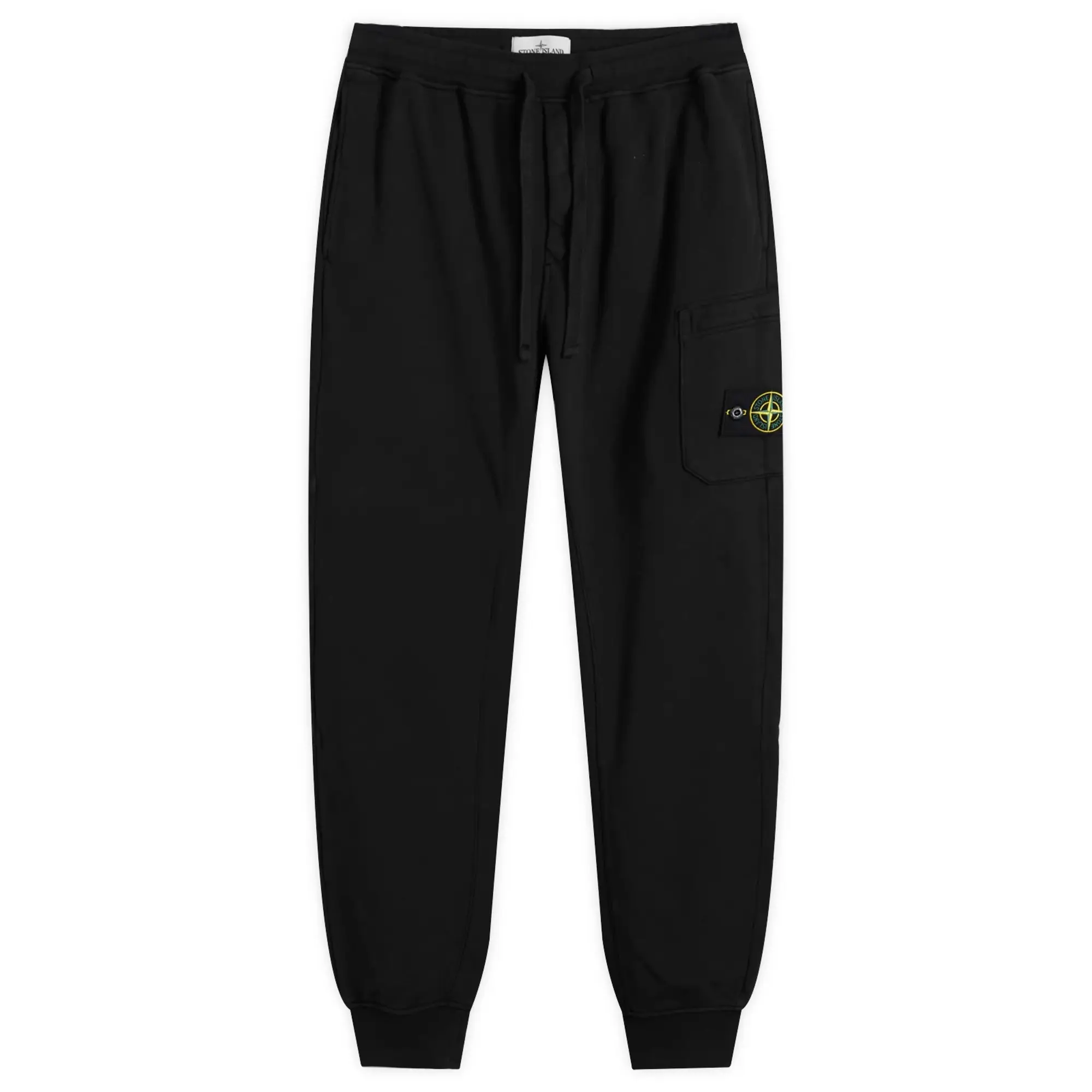 Stone Island Men's Cotton Fleece Garment Dyed Pocket Jogger Black