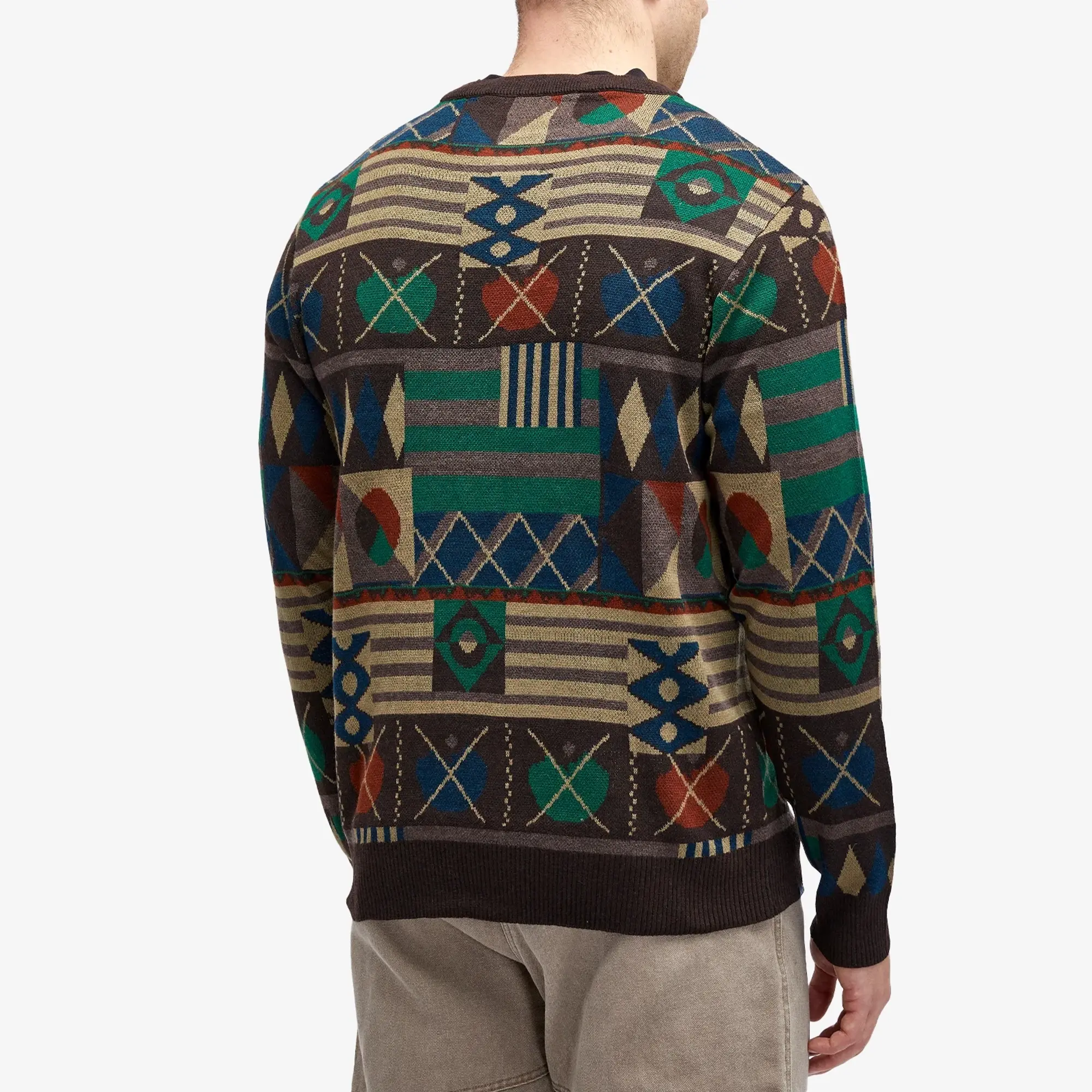 KAVU Men's Highline Jacquard Crew Neck Jumper Mixed Assembly