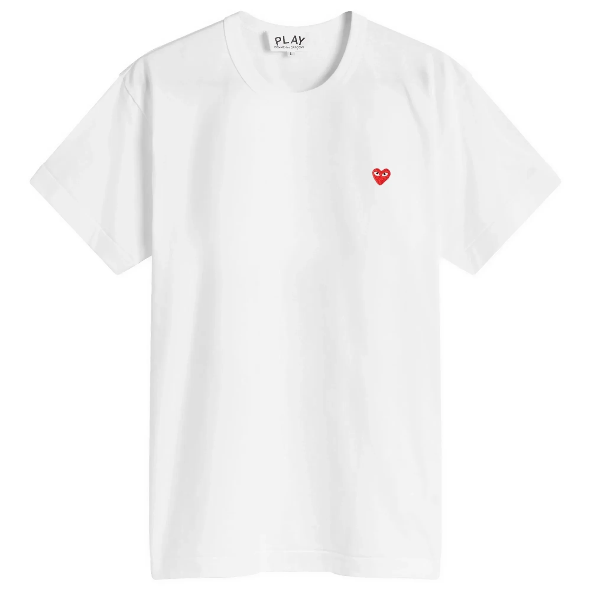 Comme des Garçons Play Men's Small Red Heart T-Shirt White
