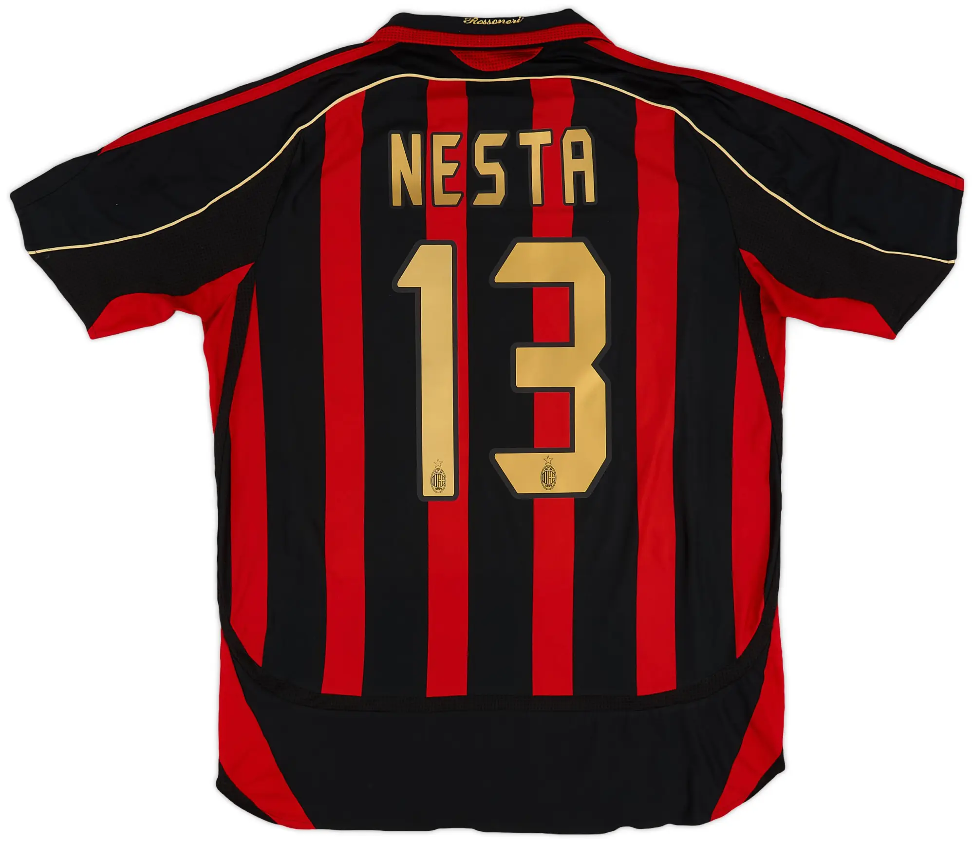 adidas 2006-07 AC Milan Home Shirt Nesta #13 - 6/10 - (XL