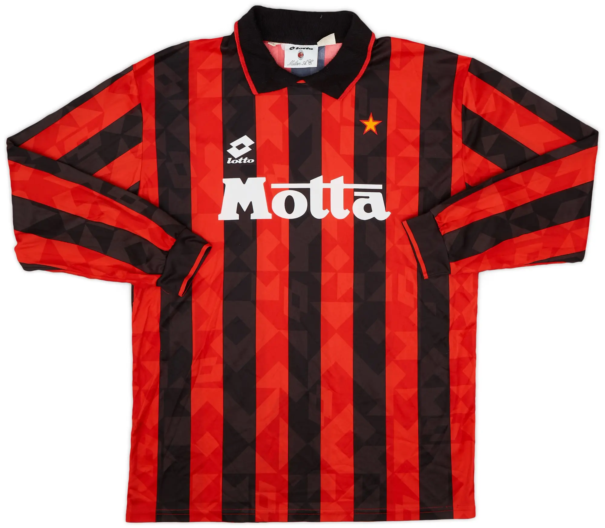 Lotto 1993-94 AC Milan Home L/S Shirt - 9/10 - (L)