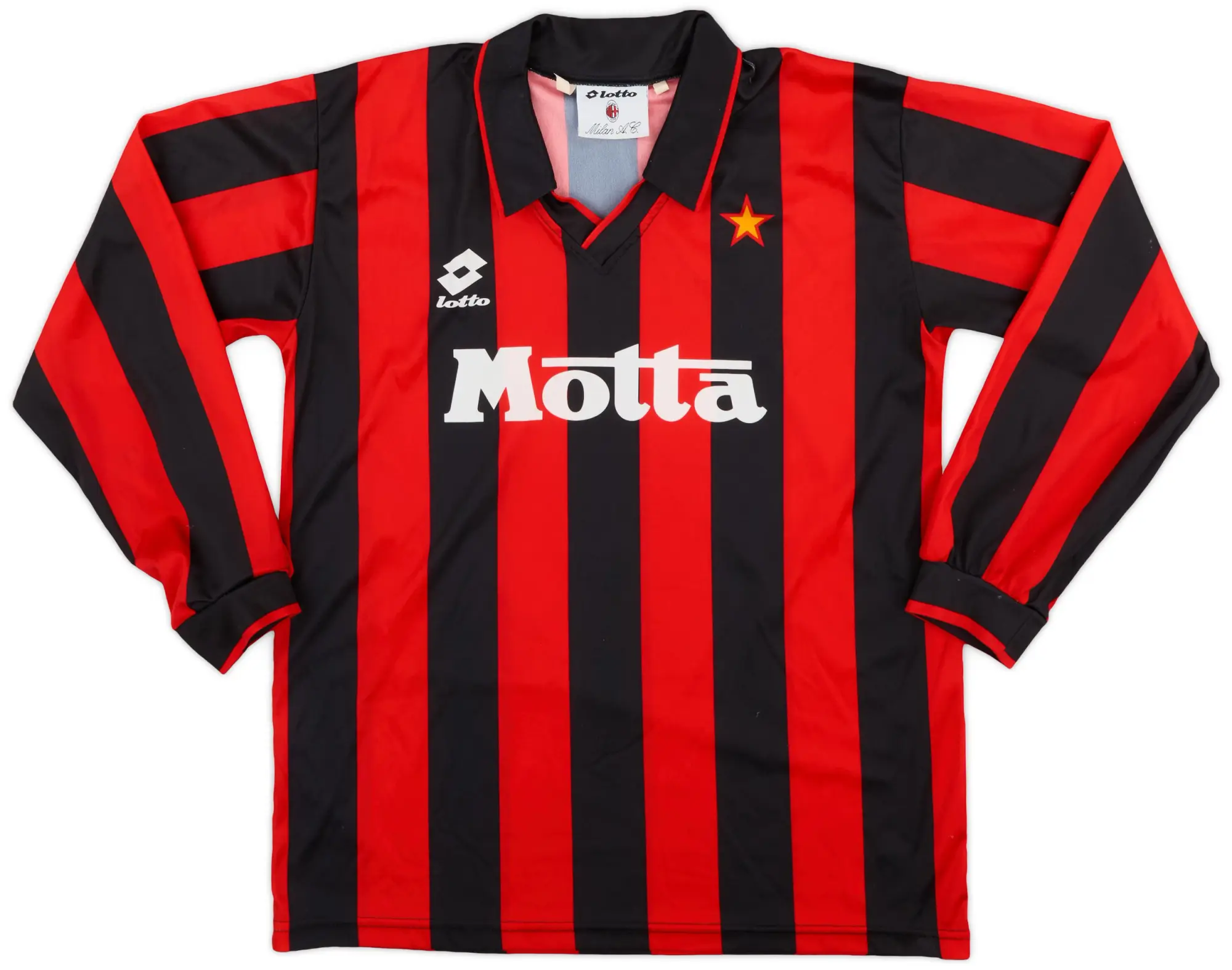 Lotto 1993-94 AC Milan Home L/S Shirt - 6/10 - (XXXL.Boys)