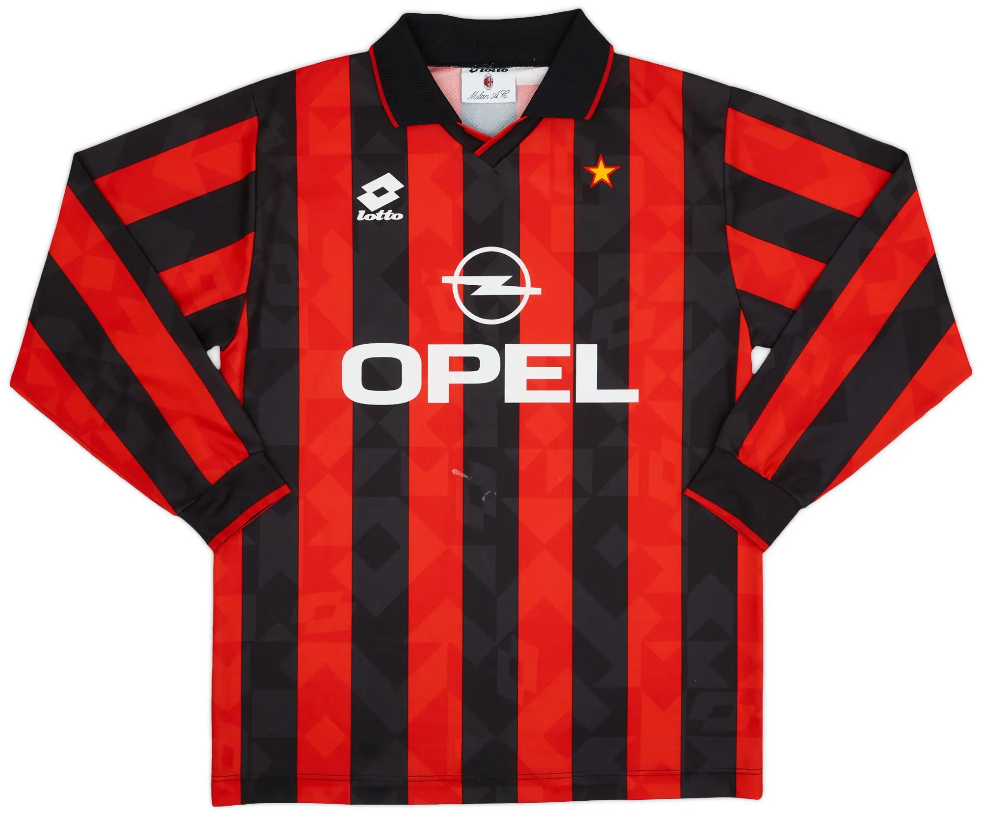 Lotto 1994-95 AC Milan Home L/S Shirt - 6/10 - (L)