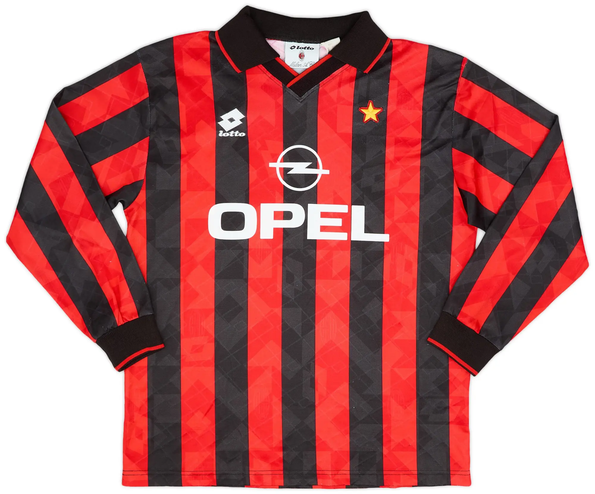 Lotto 1994-95 AC Milan Home L/S Shirt - 8/10 - (L)