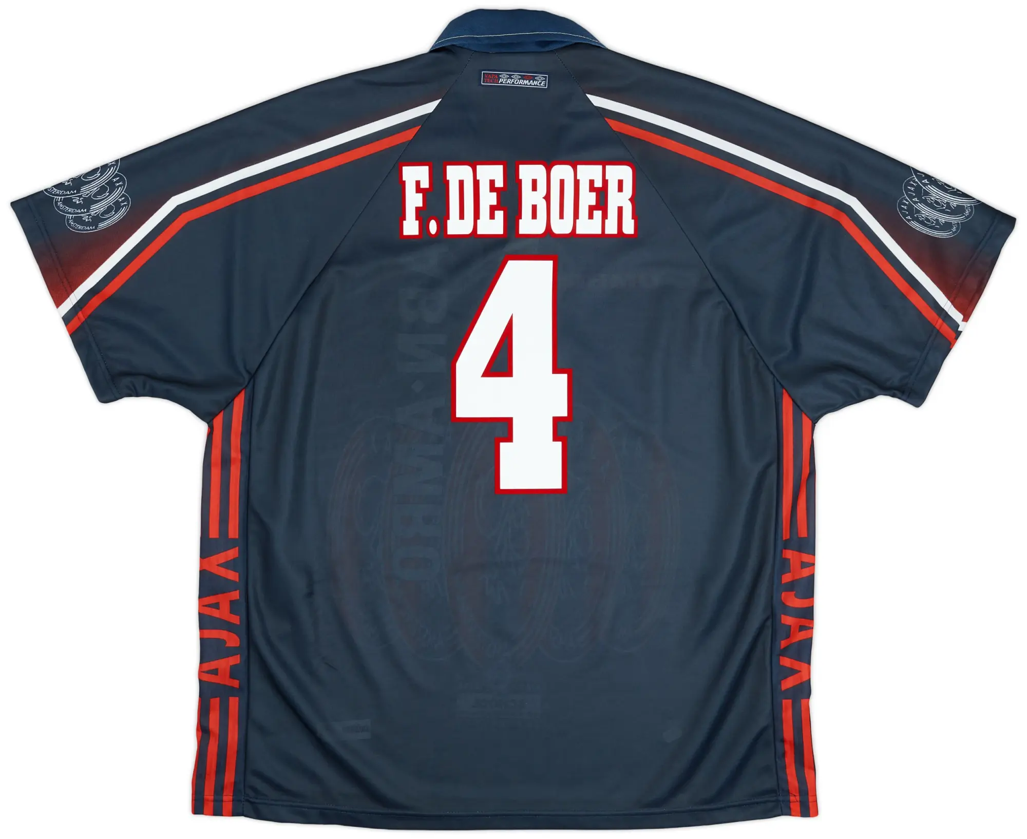Umbro 1997-98 Ajax Away Shirt F.De Boer #4 - 9/10 - (XXL)