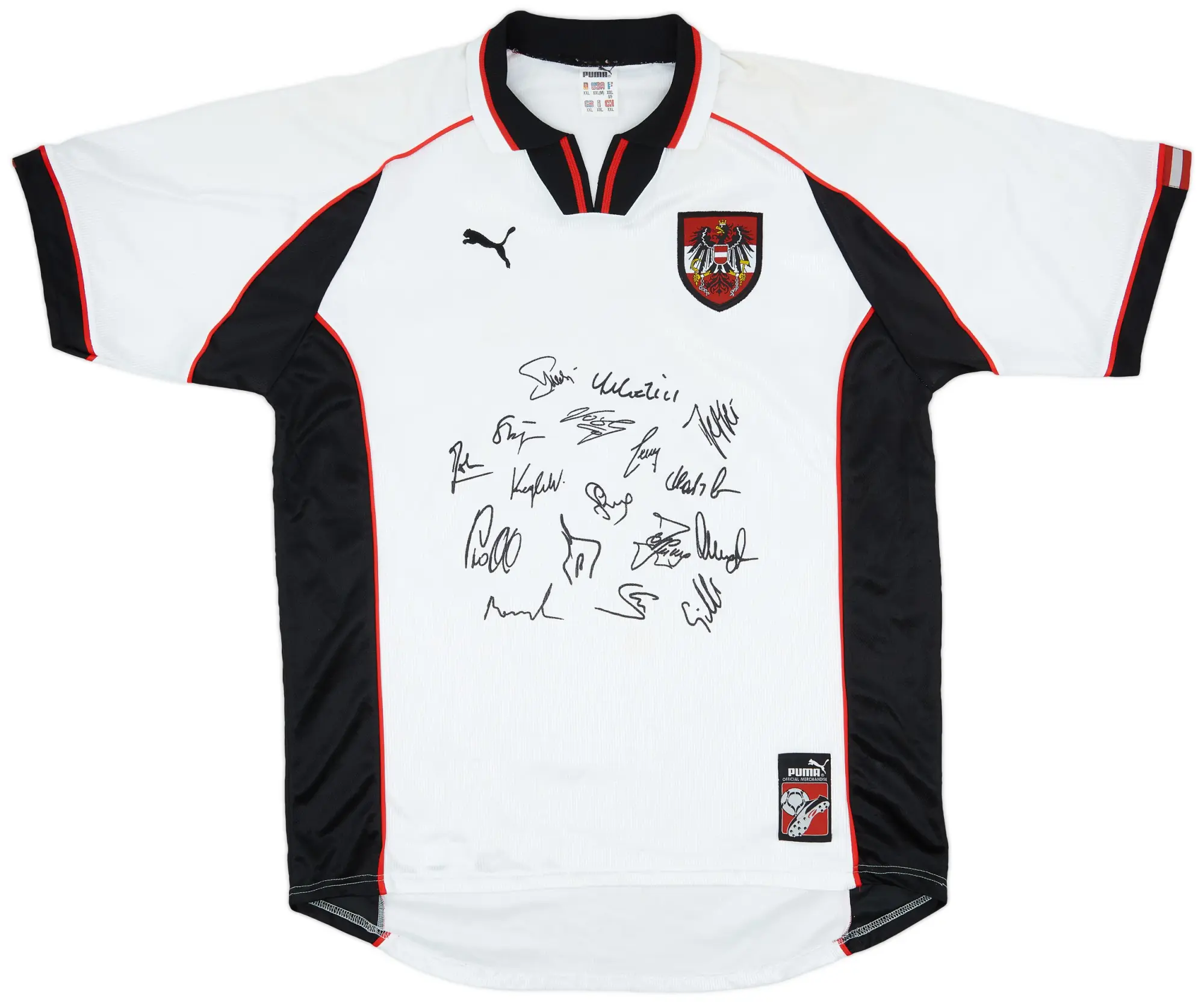 Puma 1998 Austria 'Signed' Home Shirt - 8/10 - (XXL)
