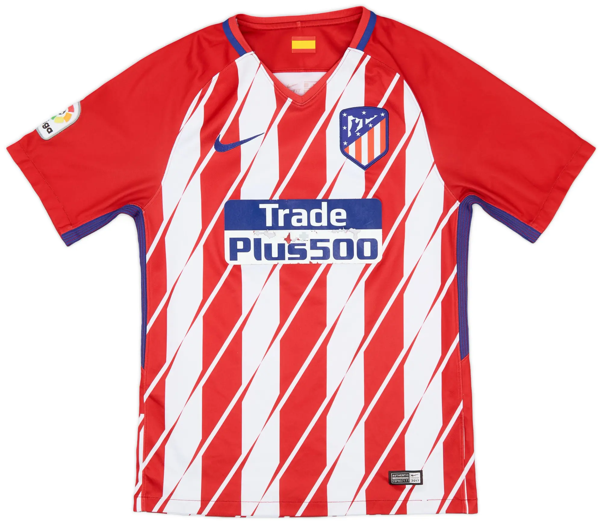 Nike 2017-18 Atletico Madrid Home Shirt - 5/10 - (S)