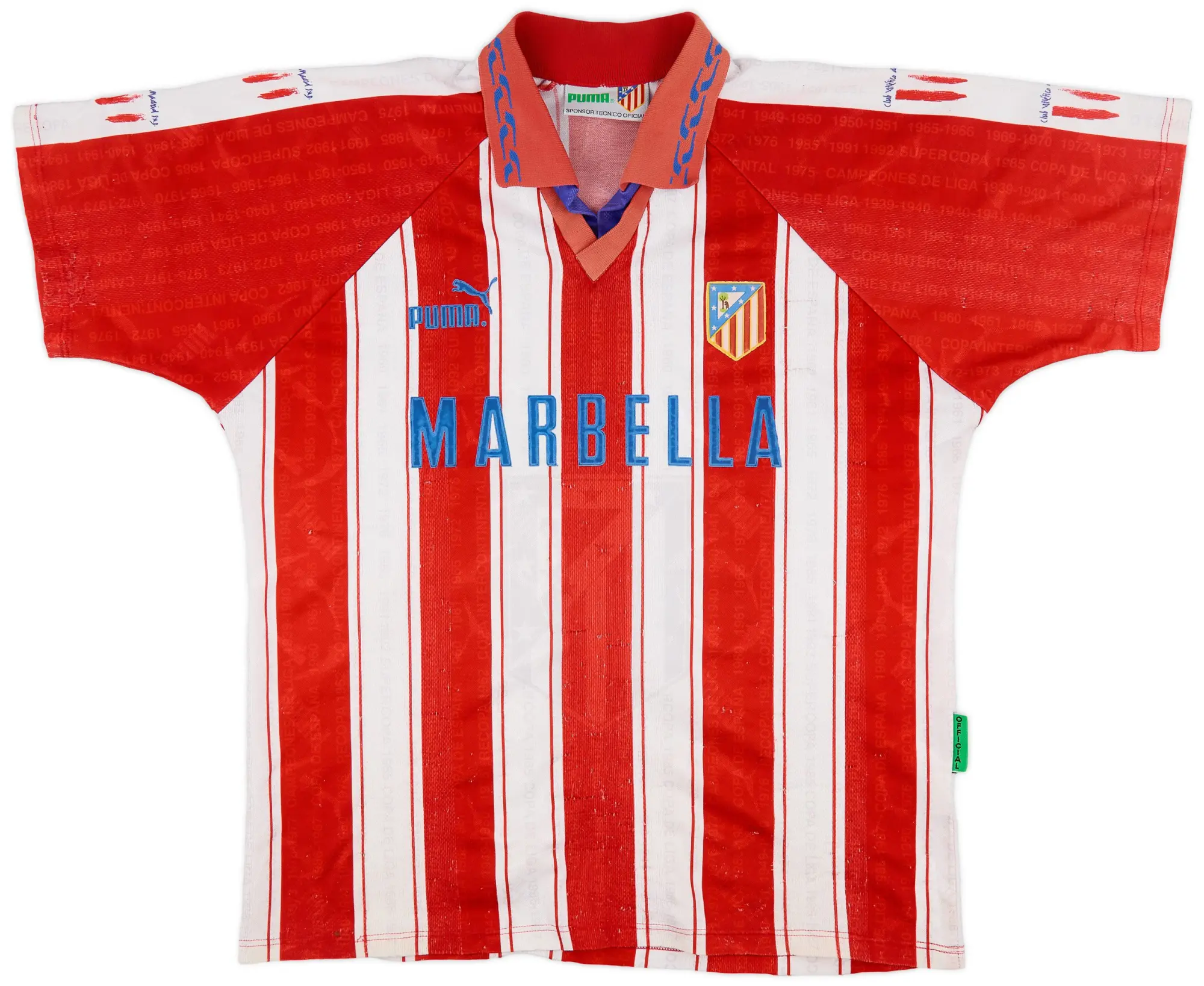 Puma 1995-96 Atletico Madrid Home Shirt - 5/10 - (L)