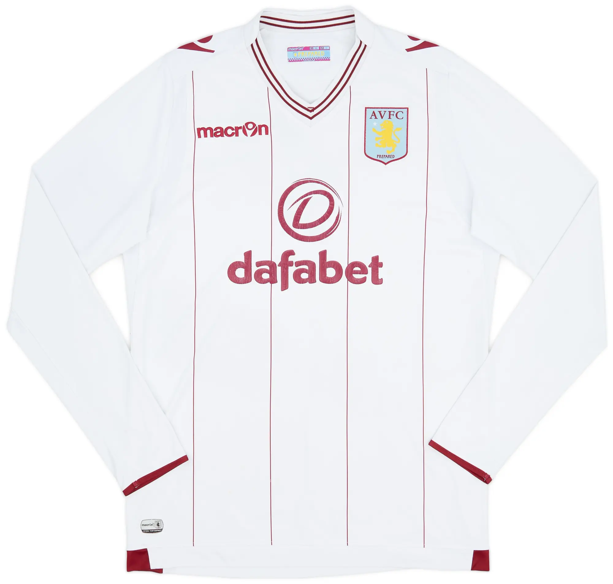 Macron 2014-15 Aston Villa Away L/S Shirt - 5/10 - (L)