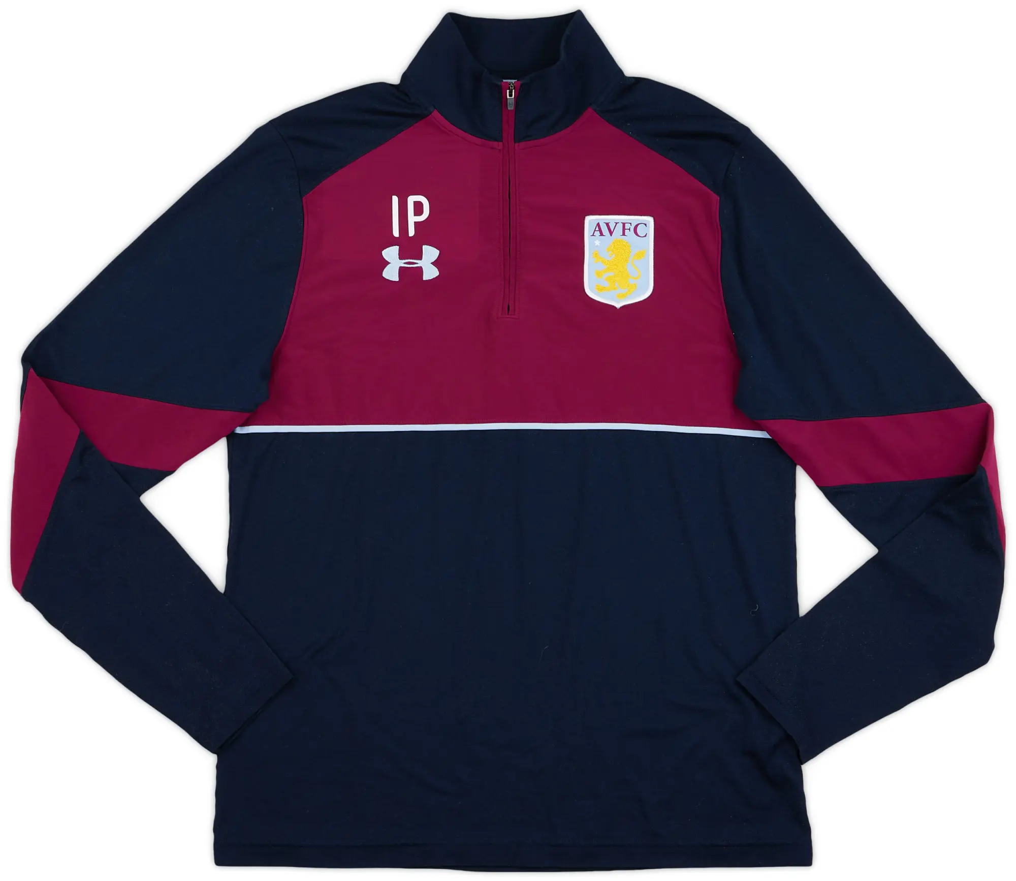 2016-17 Aston Villa Staff Issue Under Armour 1/4 Zip Track Top 'IP' - 9/10 - (L)