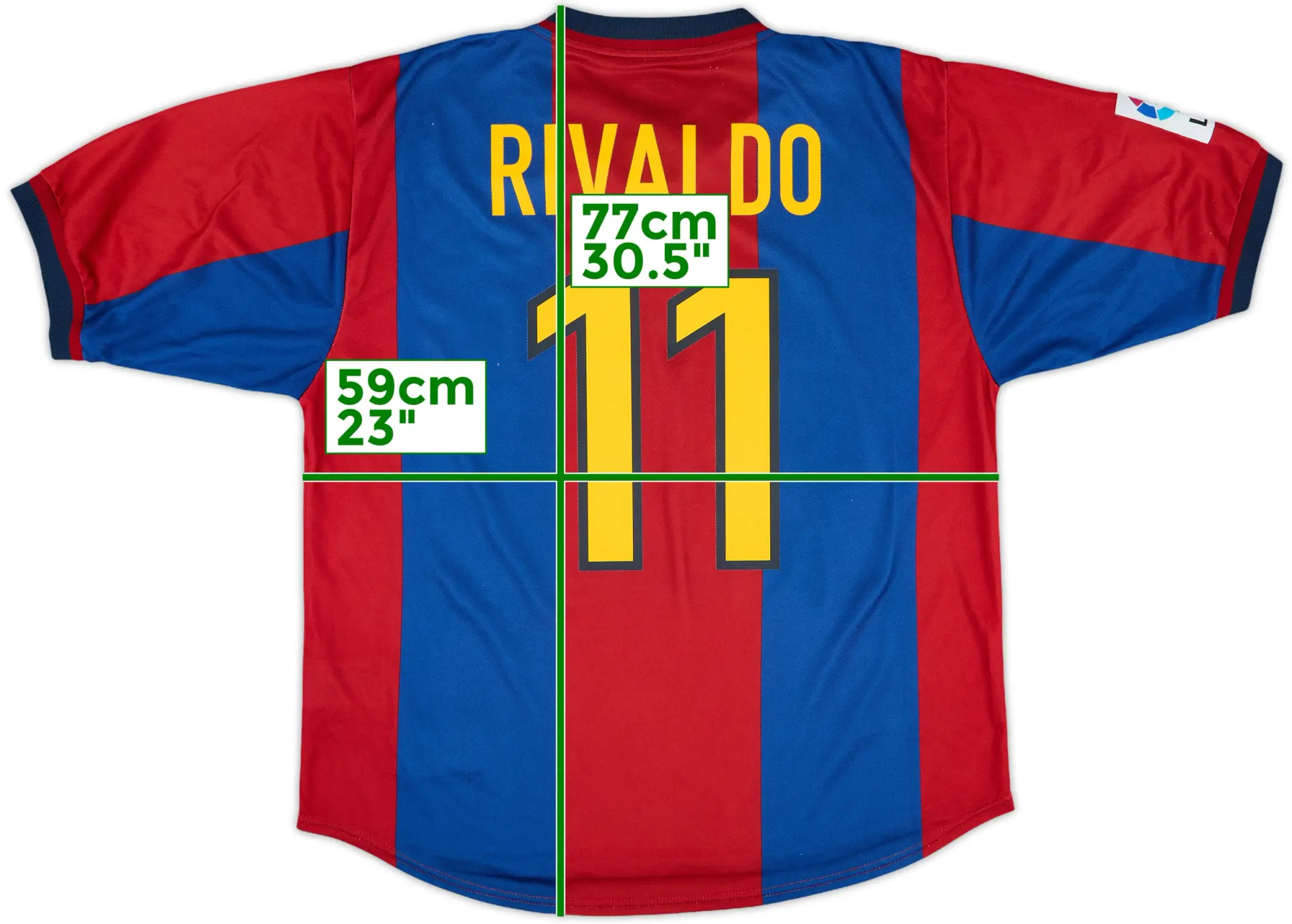 Nike 1998-00 Barcelona Basic Home Shirt Rivaldo #11 - 8/10 - (S)